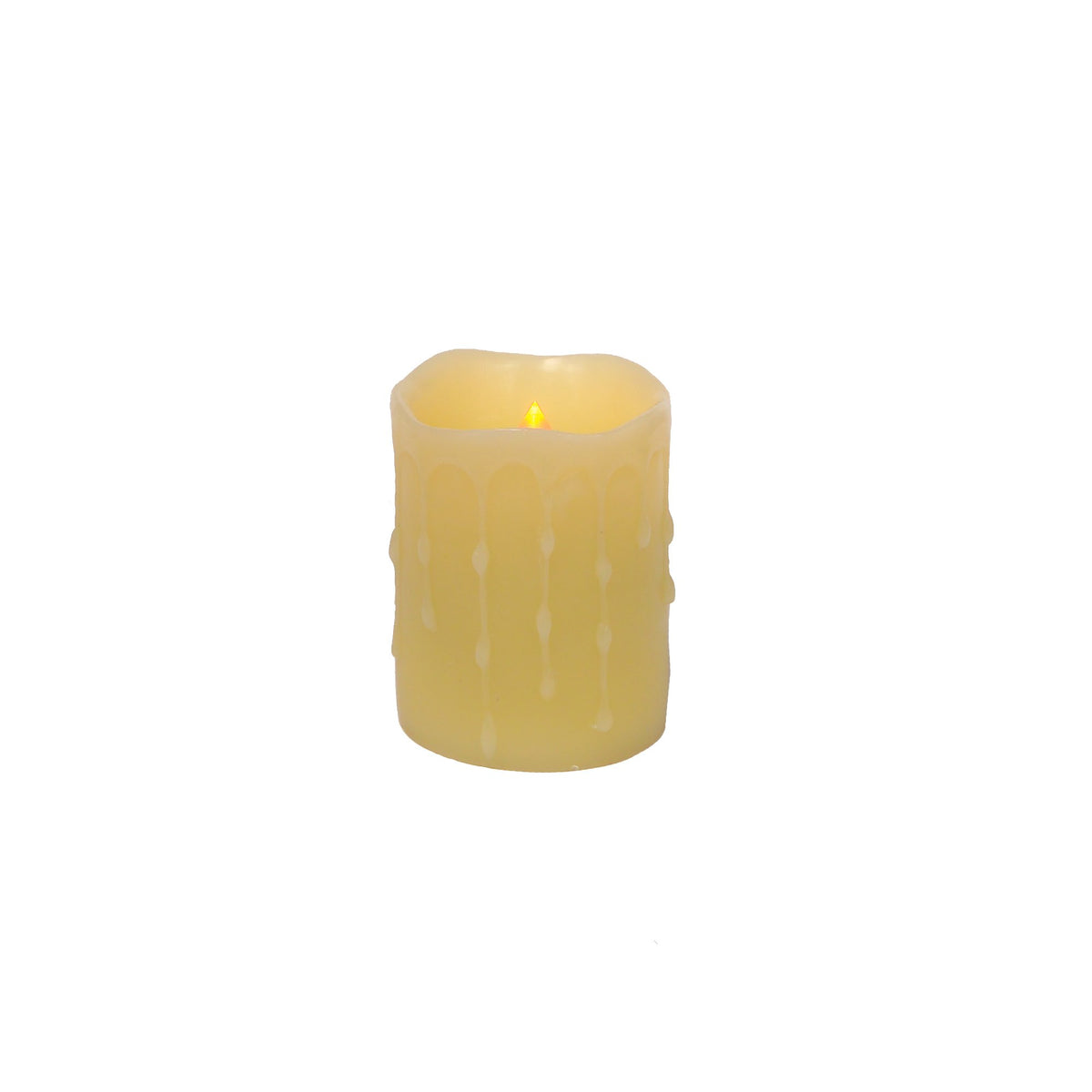 Melrose International Led Wax Dripping Pillar 3 By 4 Inch Candle