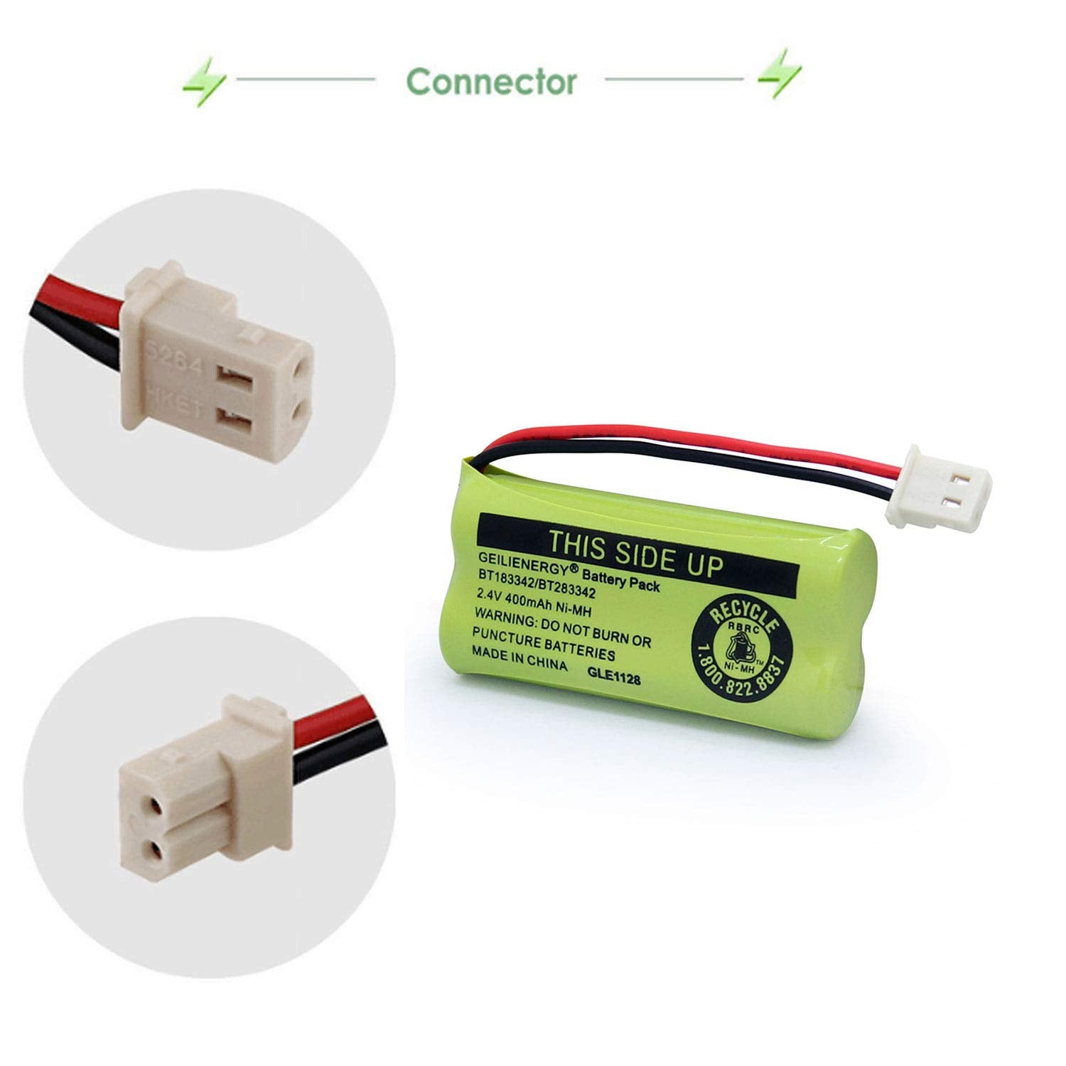 Geilienergy Bt183342 Bt283342 Bt166342 Bt266342 Bt162342 Bt262342 Battery Compatible With Cs6114 Cs6419 Cs6719 At&T El52300 Cl80112 Cs6719 2 Cordless Handsets (Pack Of 3)