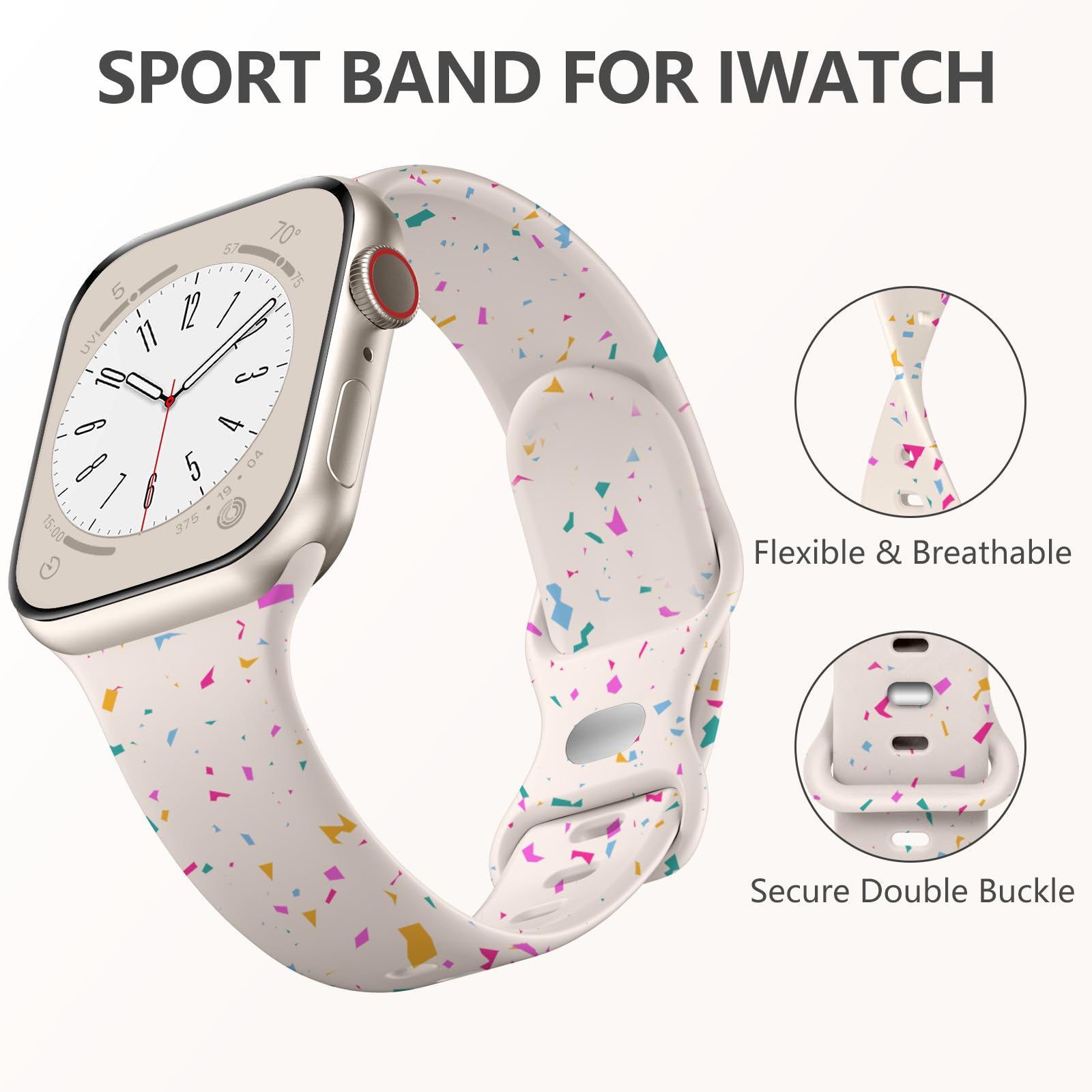 Daqin Compatible With Apple Watch Band 45Mm 44Mm 46Mm 49Mm 40Mm 38Mm 41Mm 42Mm Women Men, Soft Silicone Waterproof Strap For App
