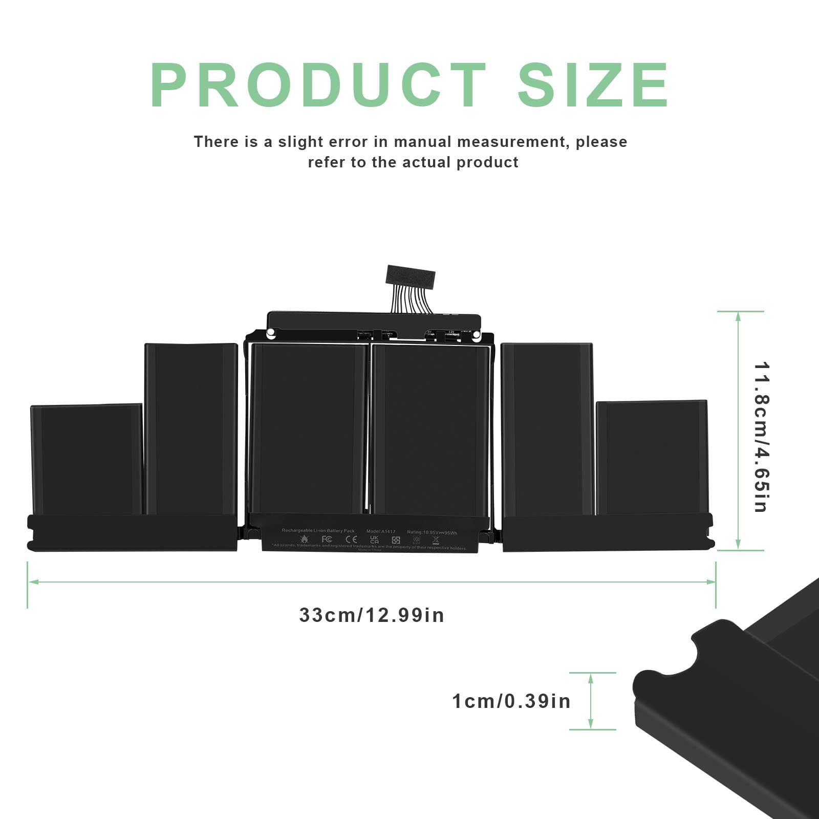 A1417 Laptop Battery Replacement For Macbook Pro 15 Inch Retina A1398 [ Mid 2012 Early 2013], Fits Md831Ll/A Mc975Ll/A Mc976Ll/A