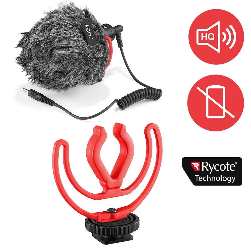 Joby Jb01643 Bww Wavo Mobile Compact On Camera Microphone With Rycote Shock Mount, Deadcat Windscreen For Smartphone, Iphone Mic