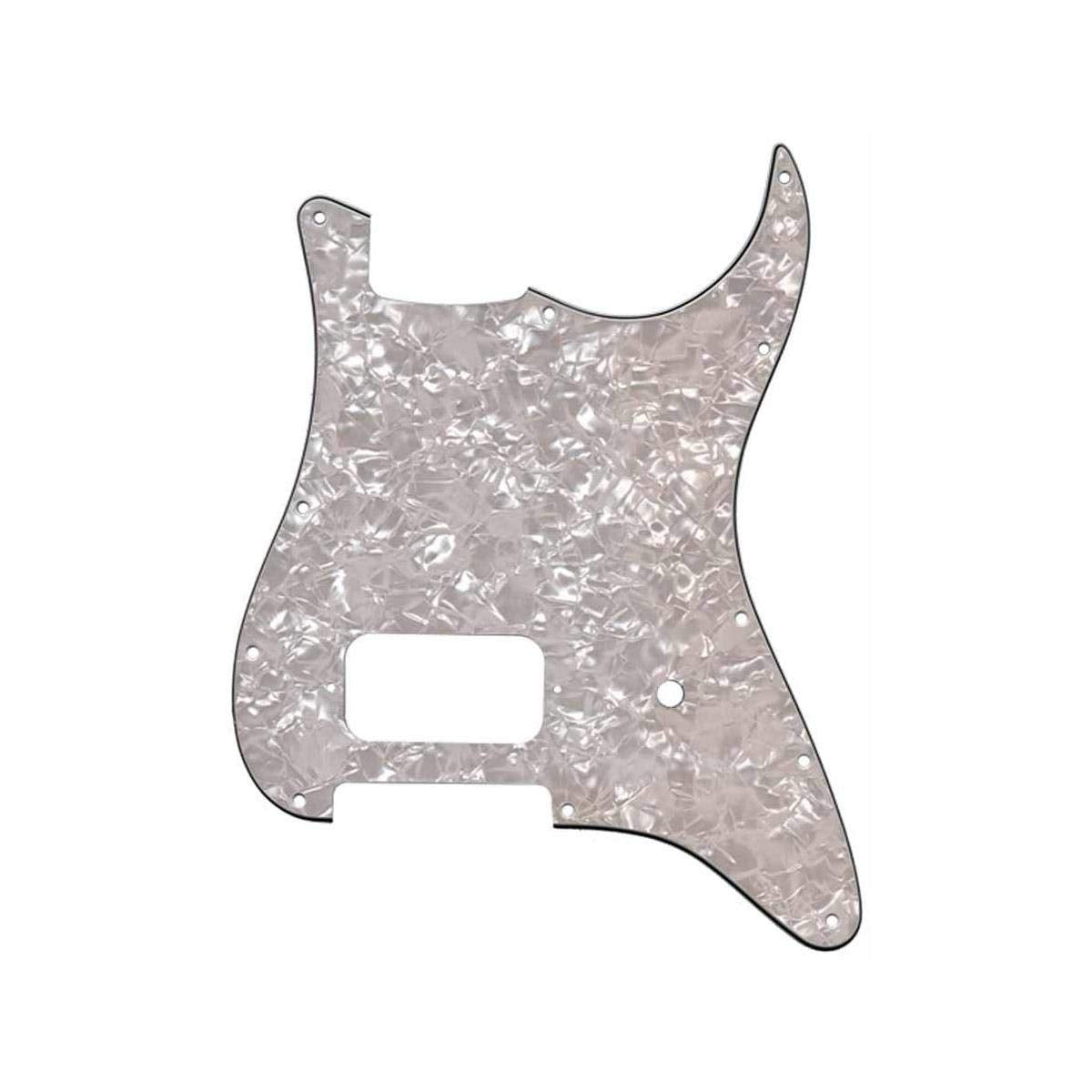 Fender Modern Pickguard, Single Humbucker Stratocaster, 11-Hole - White Moto