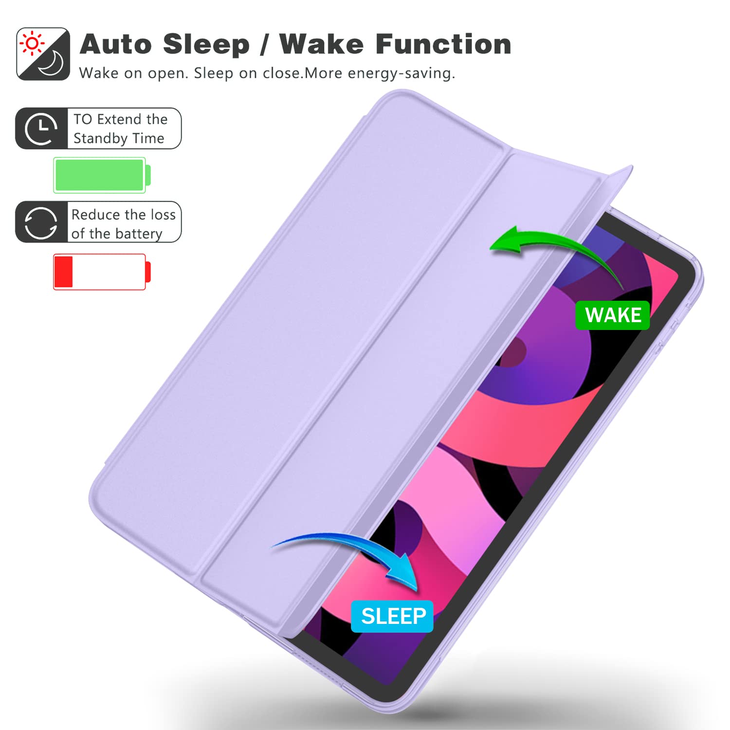 Imieet Ipad Air 11 Inch Case   Slim Cover With Translucent Frosted Hard Back [Support Touch Id] (Lilac Purple)