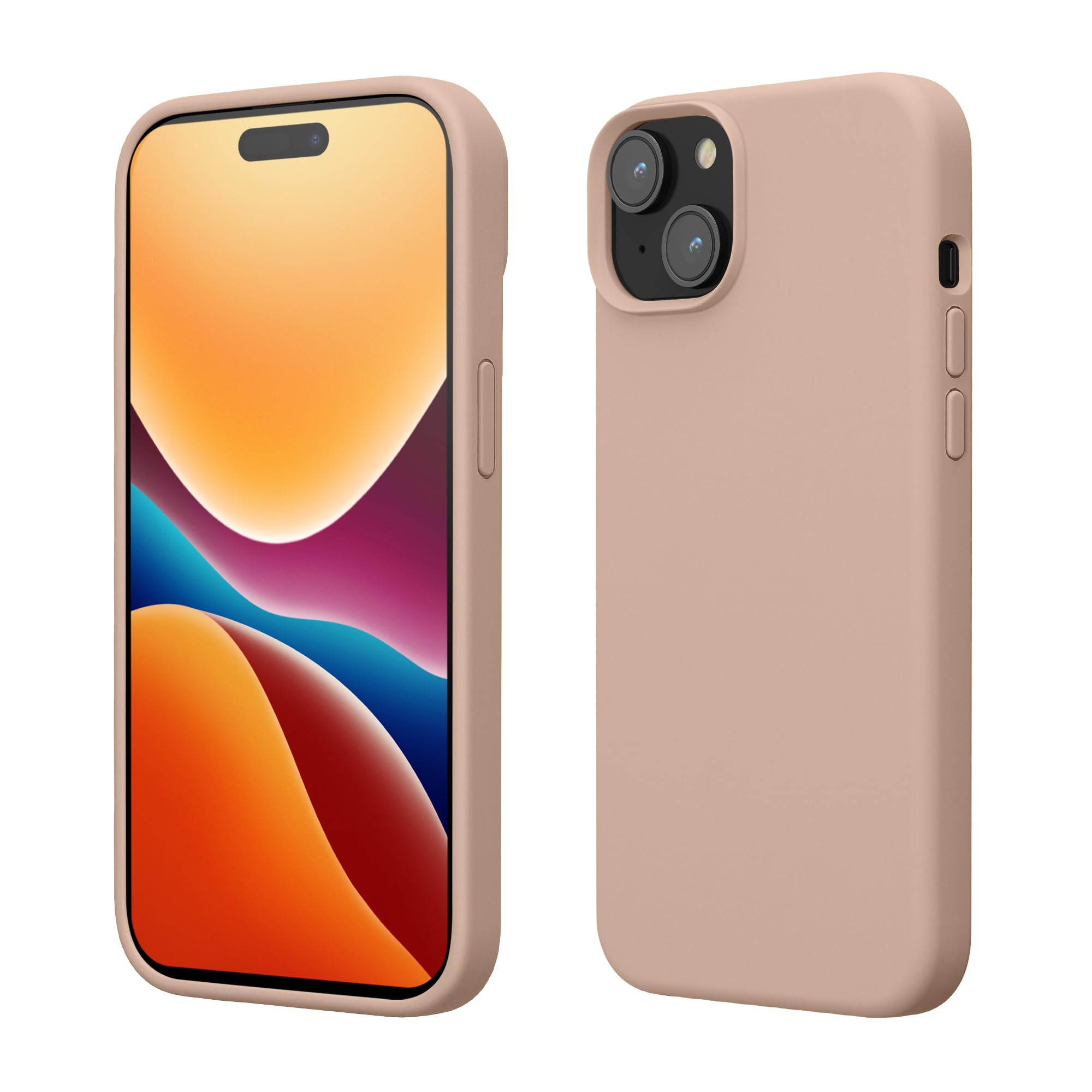 kwmobile Case Compatible with iPhone 15 Case - Slim Soft TPU Silicone Cover - Coconut Swirl