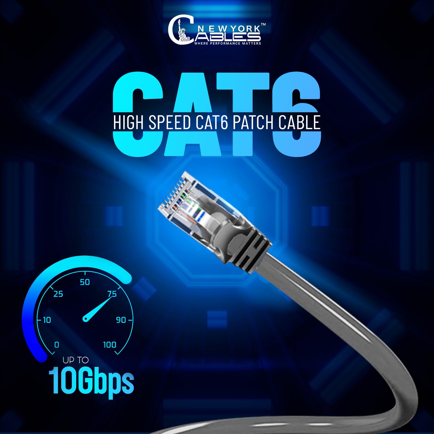 Newyork Cables Cat6 Ethernet Patch Cable 1 Ft (5 Pack), Snagless Cat6 Patch Cables For Data Centers, 10Gbps, 550Mhz Ethernet Cord, Bare Copper Network Patch Cables For Home And Enterprise  Grey