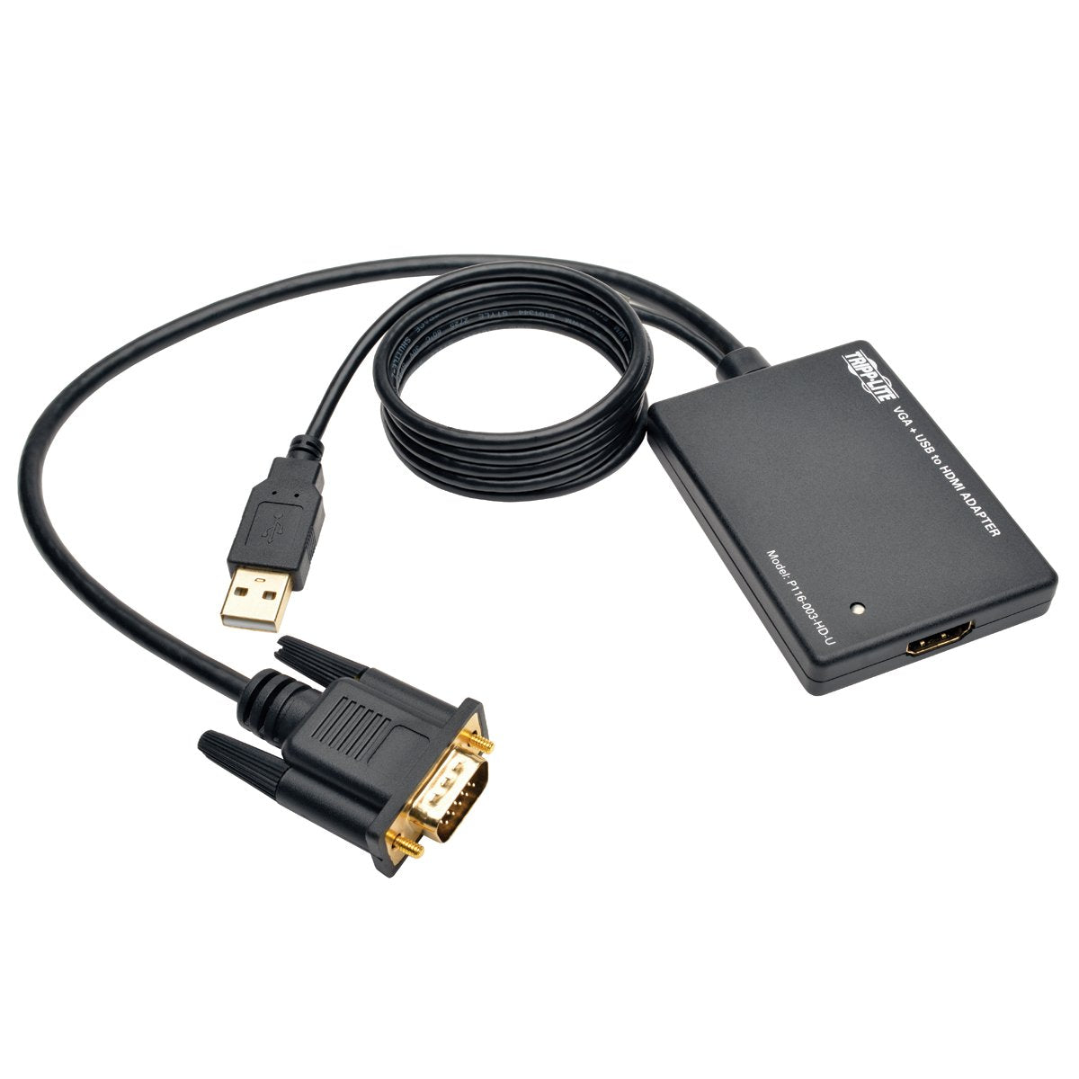 TRIPP LITE P116-003-HD-U VGA to HDMI Converter Adapter with USB Audio Power 1080p,Black