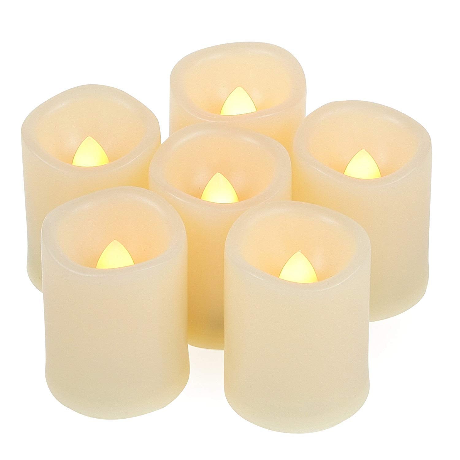 Flameless Flickering Led Votive Tealight Candles Battery Operated With Timer / 6 Hours On And 18 Hours Off Per Cycle, Led Tea Li