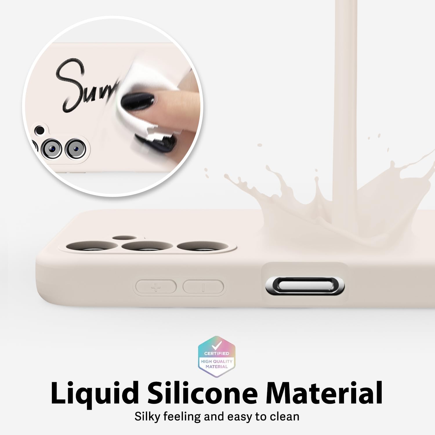 Oakxco For Samsung Galaxy A14 5G Phone Case Liquid Silicone, Cute Thin Slim Soft Rubber Tpu Plain Smooth Gel Cover For Women Gir