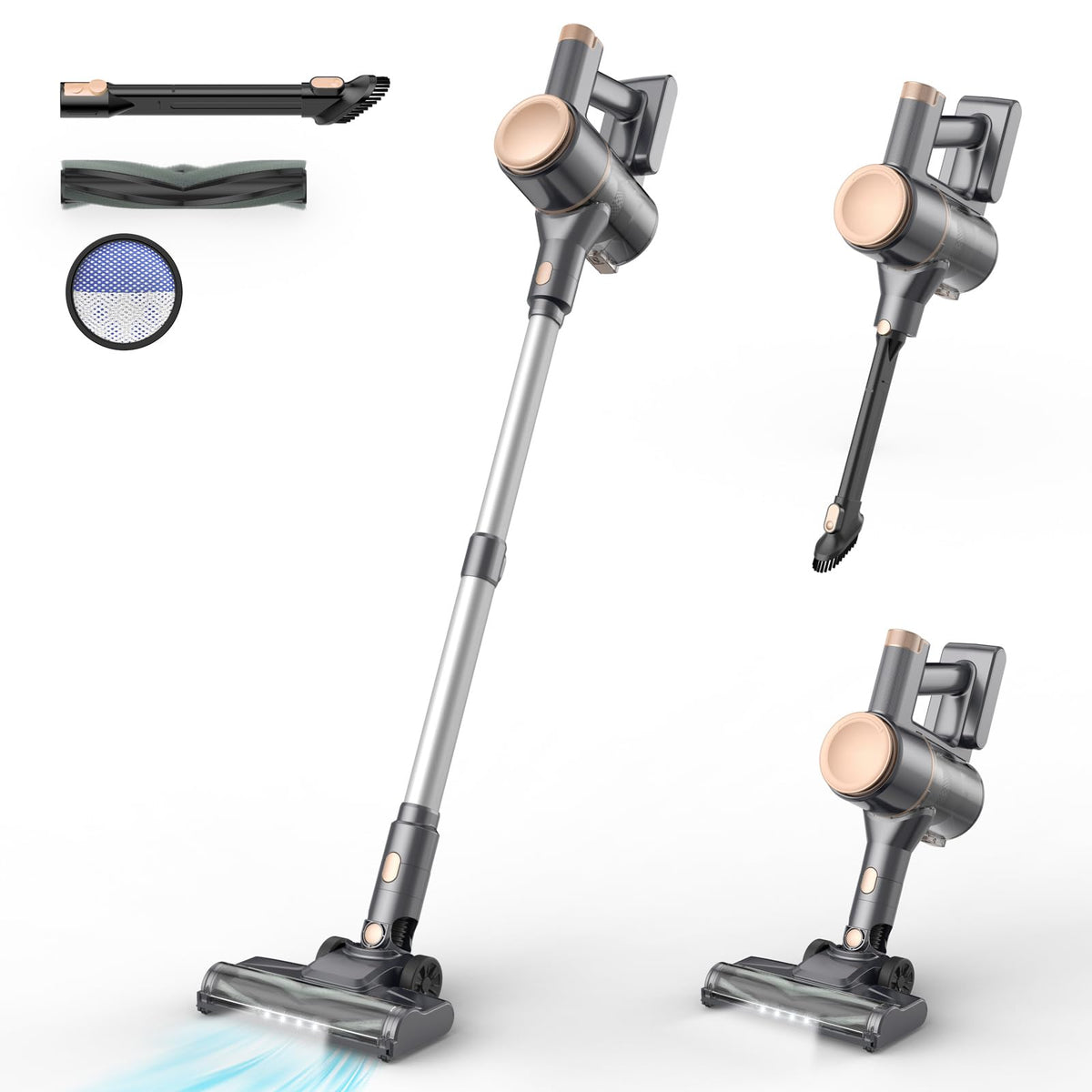 N8 Cordless Vacuum Cleaner, Lightweight Stick Vacuum With Powerful Suction, 2200Mah Battery, 40 Mins Runtime, Self Standing, Rec