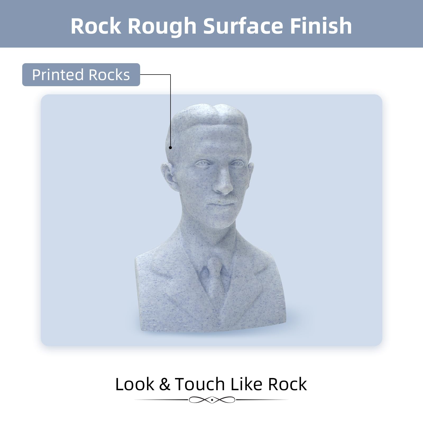 Geeetech Marble Pla Filament, Stone-Like Appearance, 1.75Mm 3D Printing Filament 1Kg(2.2Lbs), Dimensional Accuracy +/- 0.03 Mm,