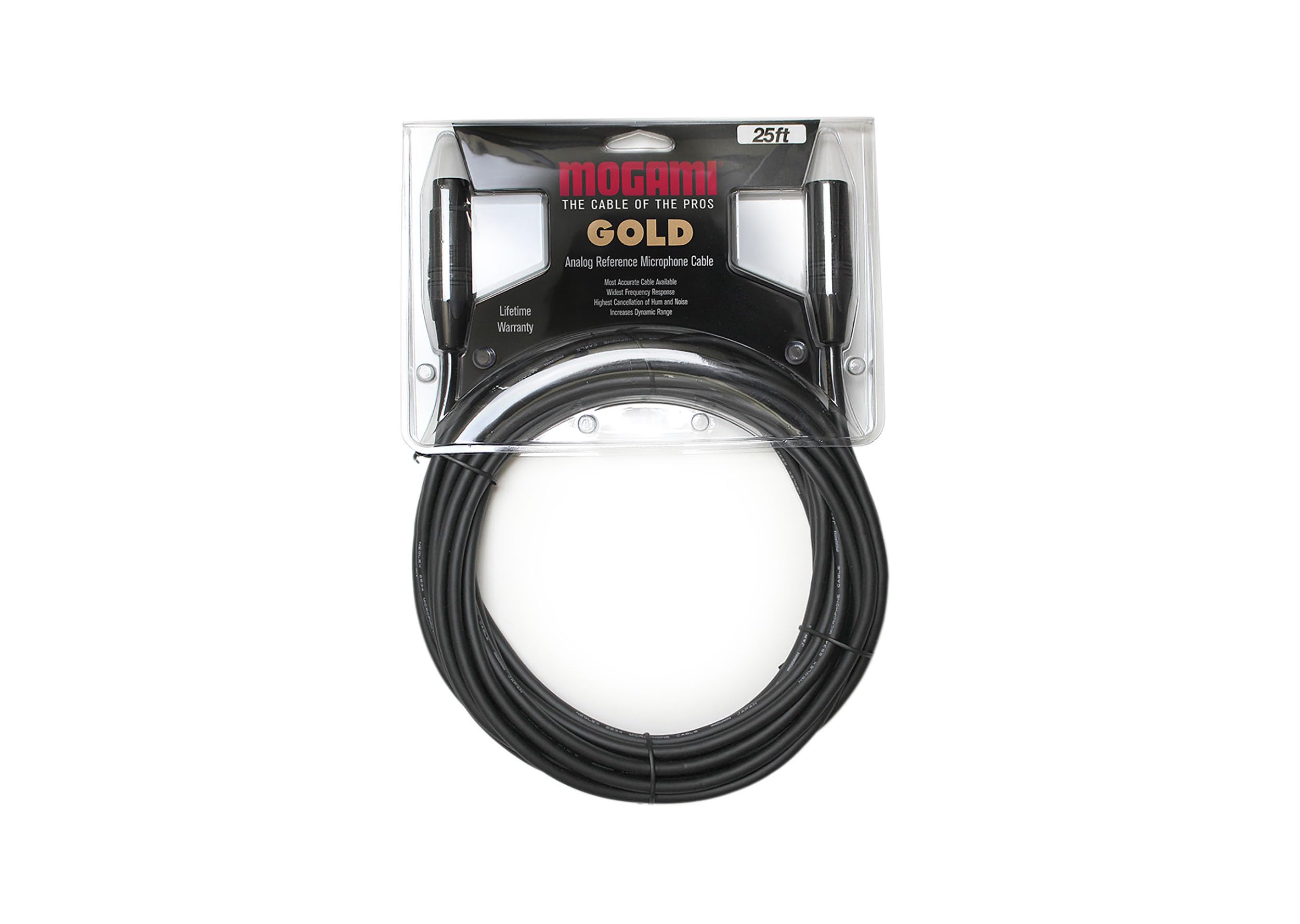 Mogami Gold Studio 25 Xlr Microphone Cable, Xlr Female To Xlr Male, 3 Pin, Gold Contacts, Straight Connectors, 25 Foot