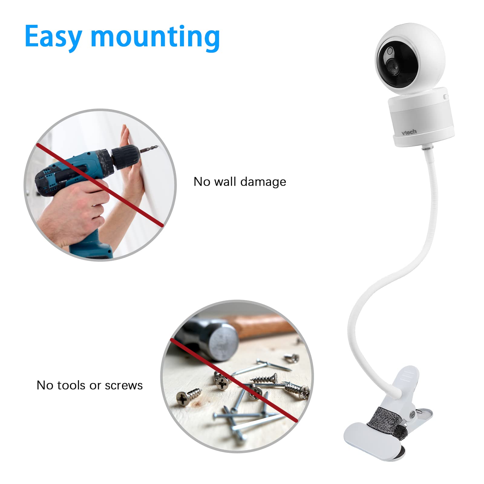 Koroao Clip Mount For Vtech Vm5463/Rm5764Hd/ Rm5764 2Hd/ Rm5864Hd /Rm5864 2Hd /Rm7764Hd/ Rm7764 2Hd/Bm3800/Bm4700/ Bm5600/ Bm570