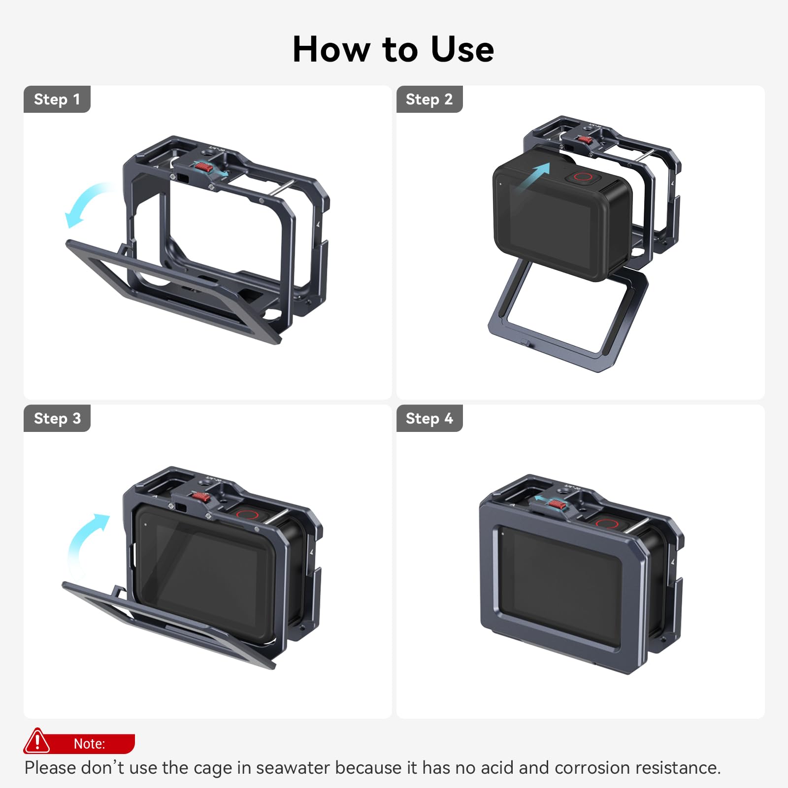 Smallrig Hero12 / Hero11 / Hero 10 / Hero 9 Black Cage For Gopro, Compatible With The Lens Filter Max Lens On Camera, With 2 Col