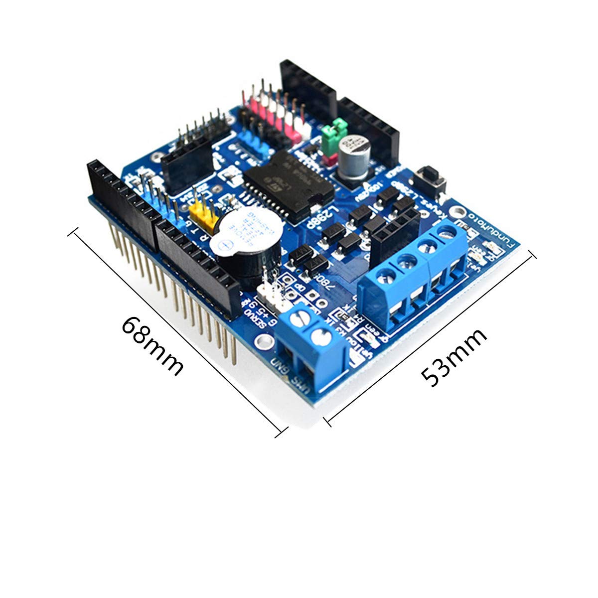 Fainwan L298P Dc Motor Drive Module L298P Dc Motor Drive Shield H Bridge Drive Expansion Board High Power Dc Stepper Motor Contr