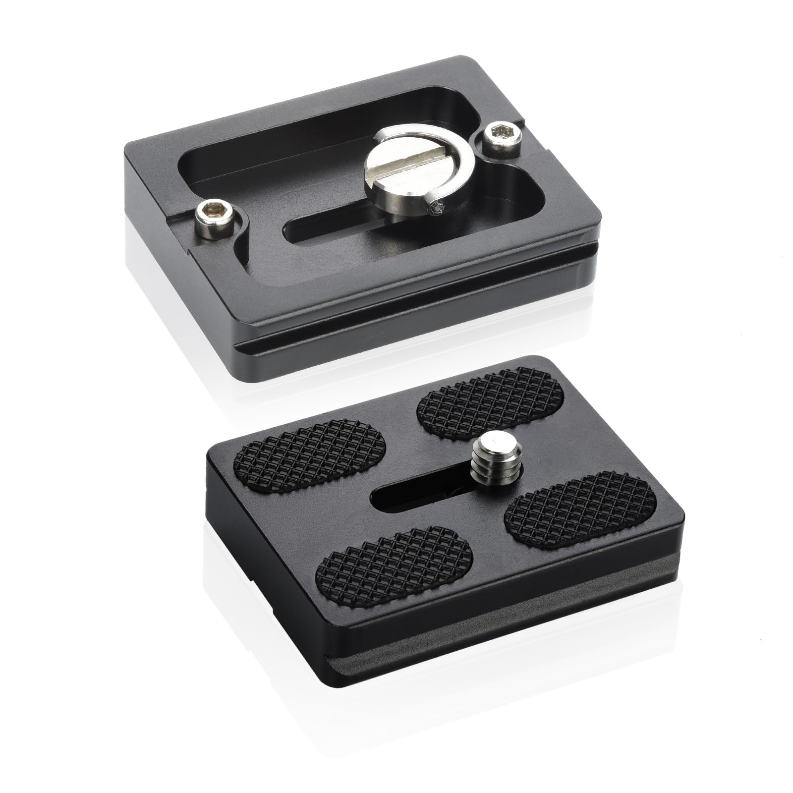 Utebit 50Mm Quick Release Plate 2Pack, Pu50 Quick Shoe Plate Aluminum Alloy Tripod Plate With 1/4'' Screw Qr Adapter Fits For Dsrl/Ballhead/Camera/Tripod