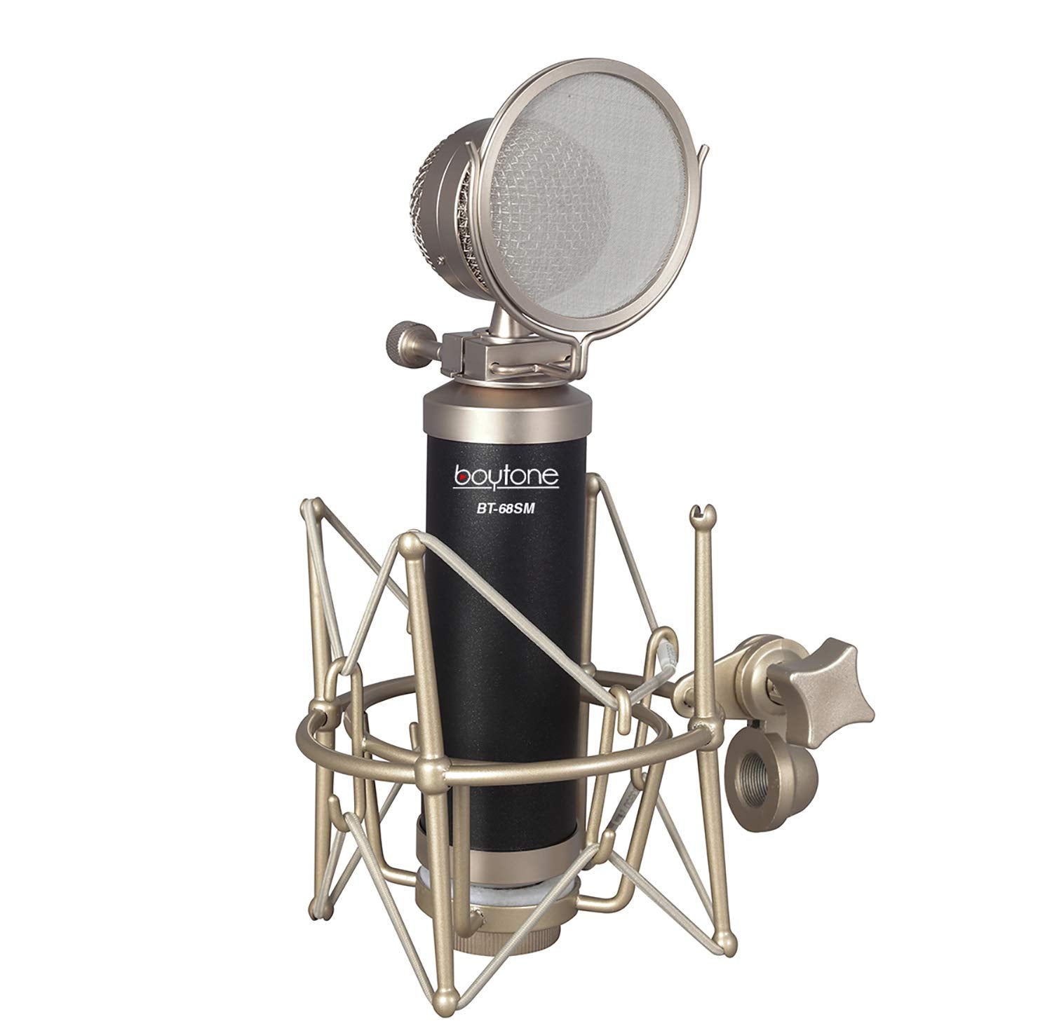 Boytone, Professional Studio Recording Podcast Condenser, Metal Shock Mount, Anti Wind Cap (Bt 68Sm)