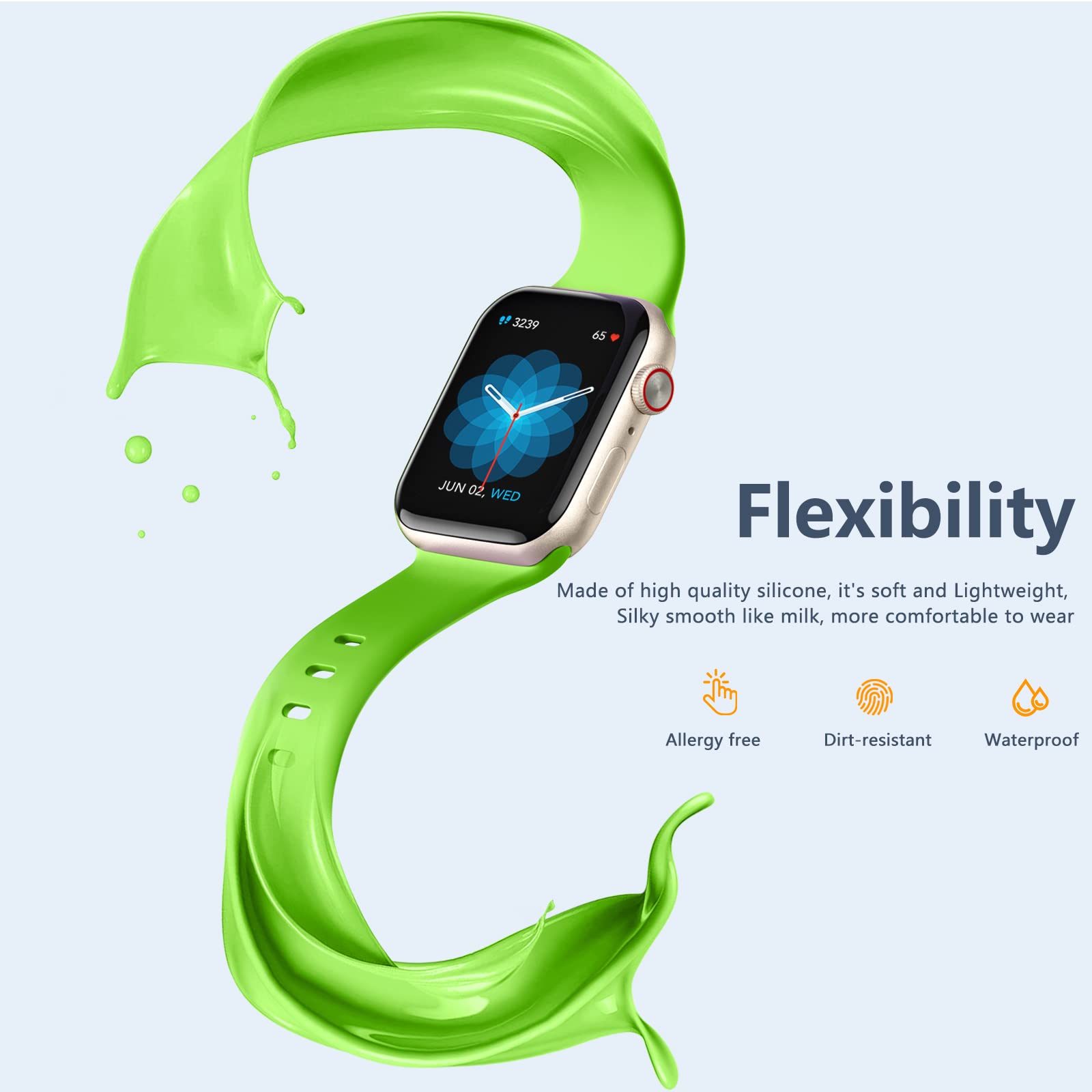 Daqin 8 Pack Soft Silicone Bands Compatible With Apple Watch Band 40Mm 38Mm 44Mm 41Mm 45Mm 46Mm 49Mm 42Mm Women Men,Sport Waterp