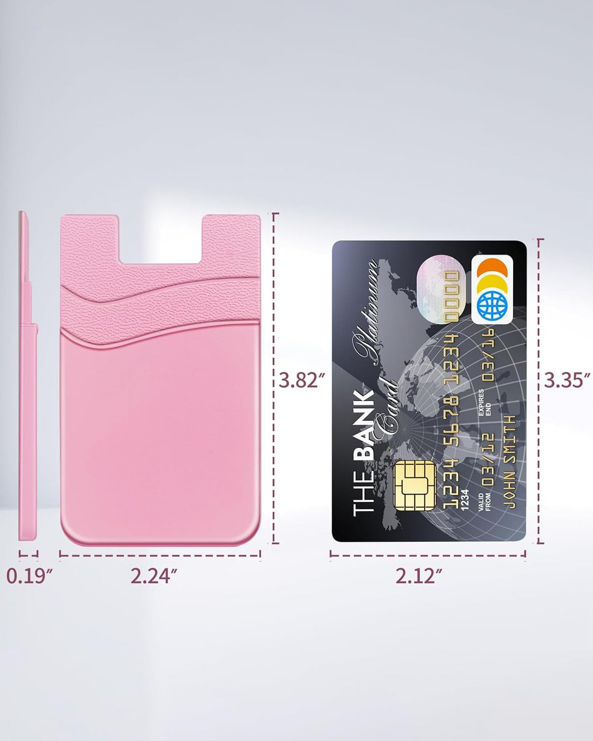 Biajiya Phone Card Holder, Cell Phone Pouch Stick On Id Credit Business Silicone Card Sleeve Pocket Compatible With All Smartpho