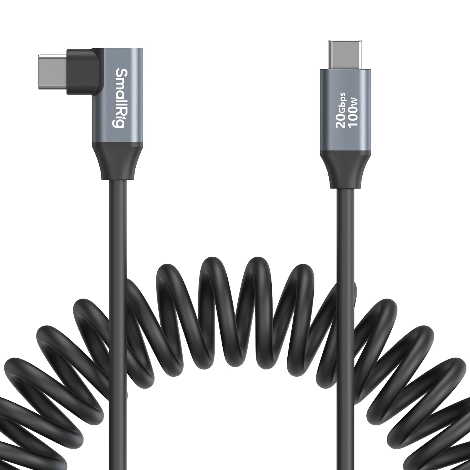 SMALLRIG USBC to USBC Coiled Data Cable (Straight to Angled)  4792