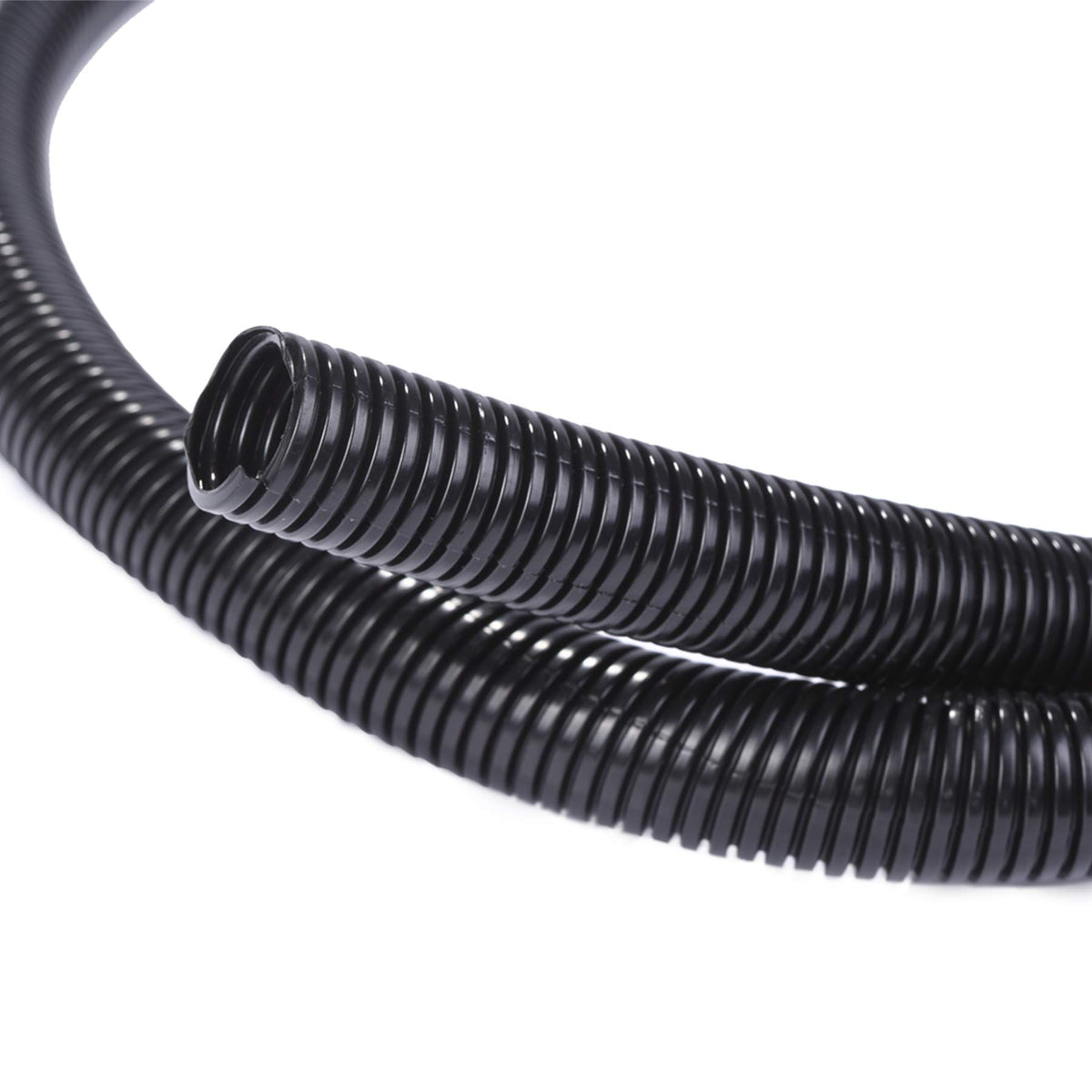 Alex Tech 50Ft   3/8 Inch Split Wire Loom Tubing Wire Conduit   Black