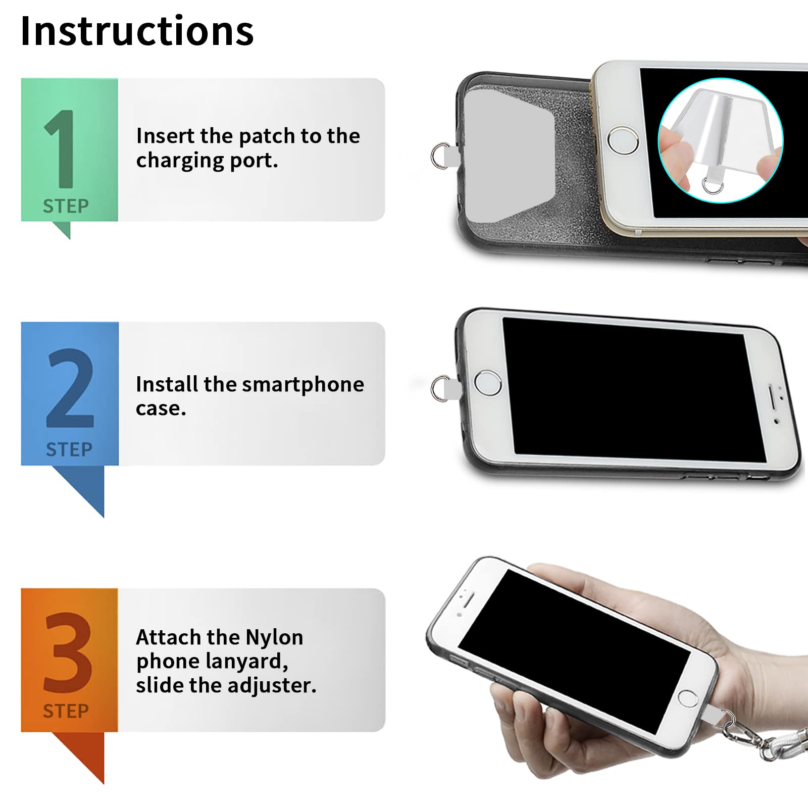 Ss Phone Lanyard, Adjustable Detachable Neck Strap With Phone Patch Suitable For Any Cell Phone Smartphones - Grey