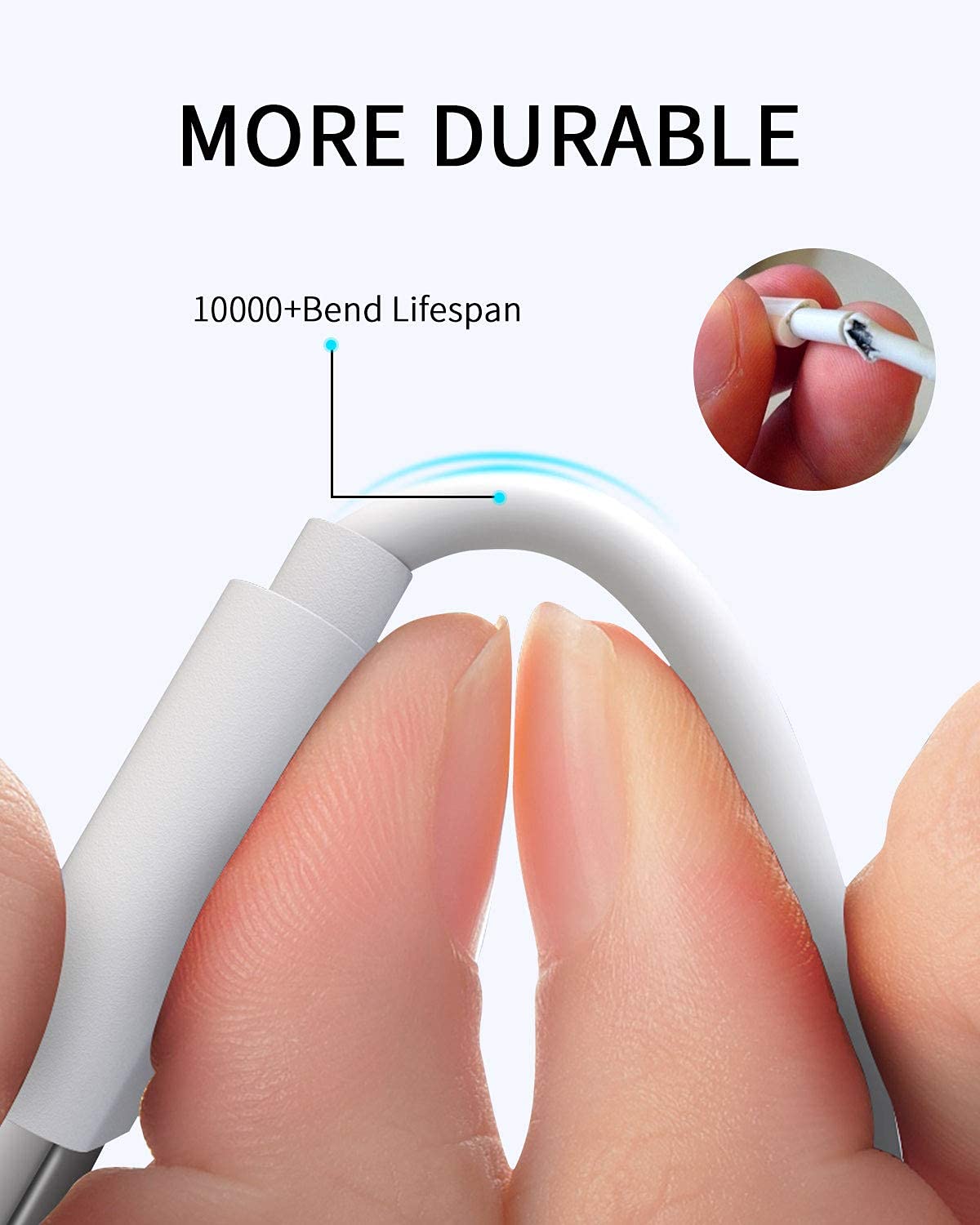 Feiyiu Usb Charger Charging Cable Cord Compatible For Ring Enabled Wi Fi Video Doorbell (2020 Release) 2/3/3 Plus/4, Peephole Cam, Camera Battery Charging Cable(6.6Ft White)