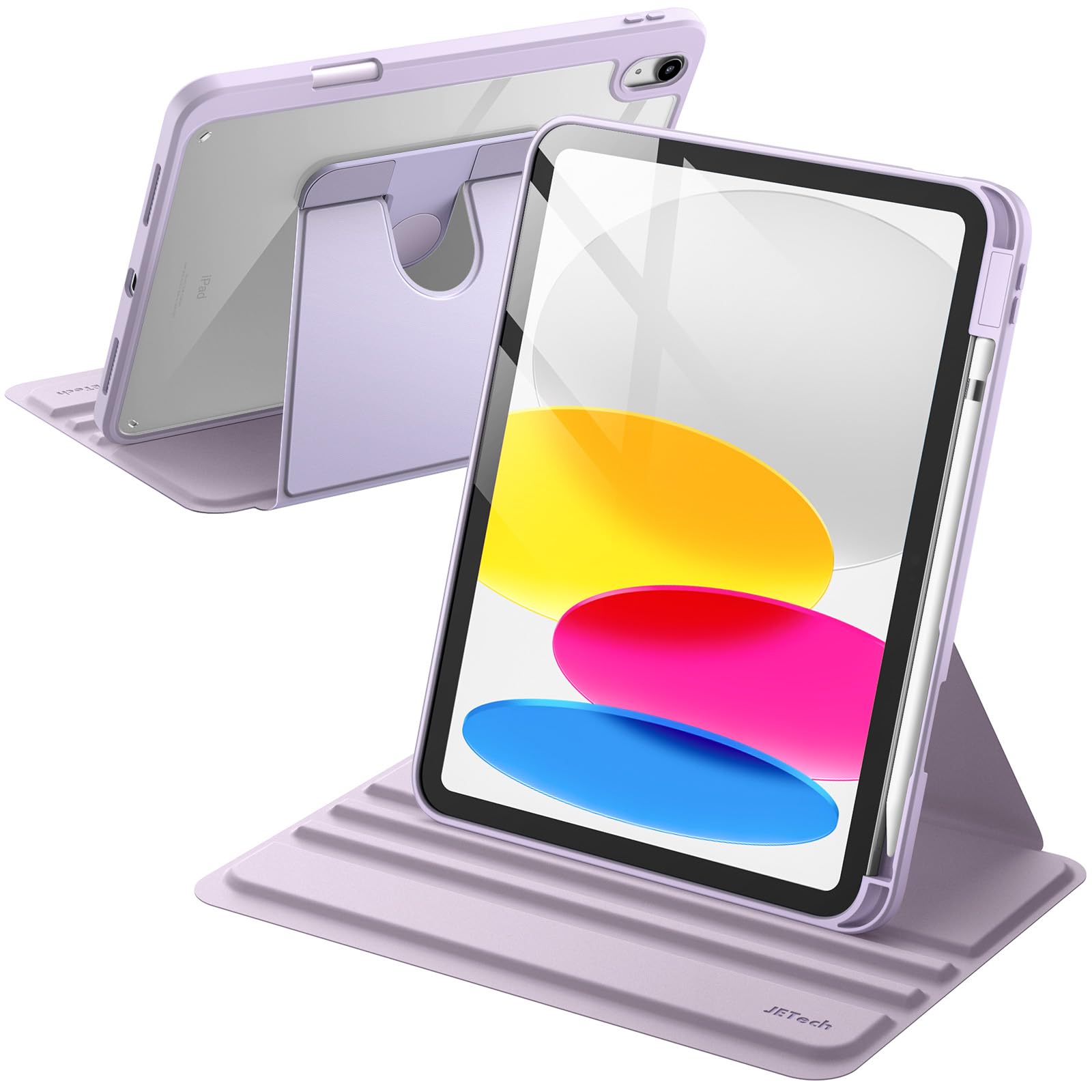 JETech Rotating Case for iPad (A16) 11th/10th Generation (2025/2022) with Pencil Holder, 360 Degree Rotation Protective Stand Co