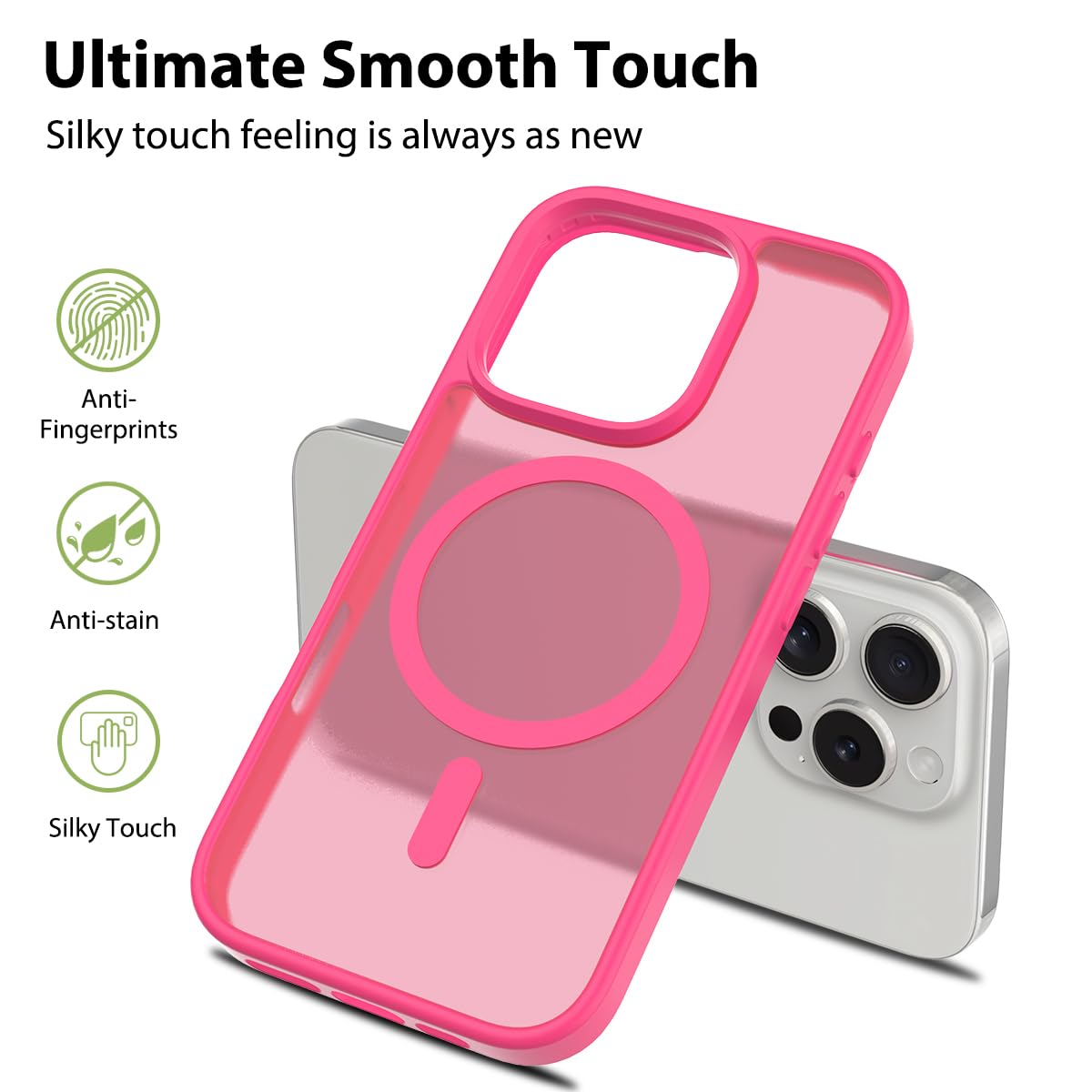 Magnetic For Iphone 16 Pro Case 6.3 Inch [Compatible With Magsafe] [Military Grade Protection] Translucent Matte Back Bumper Pho
