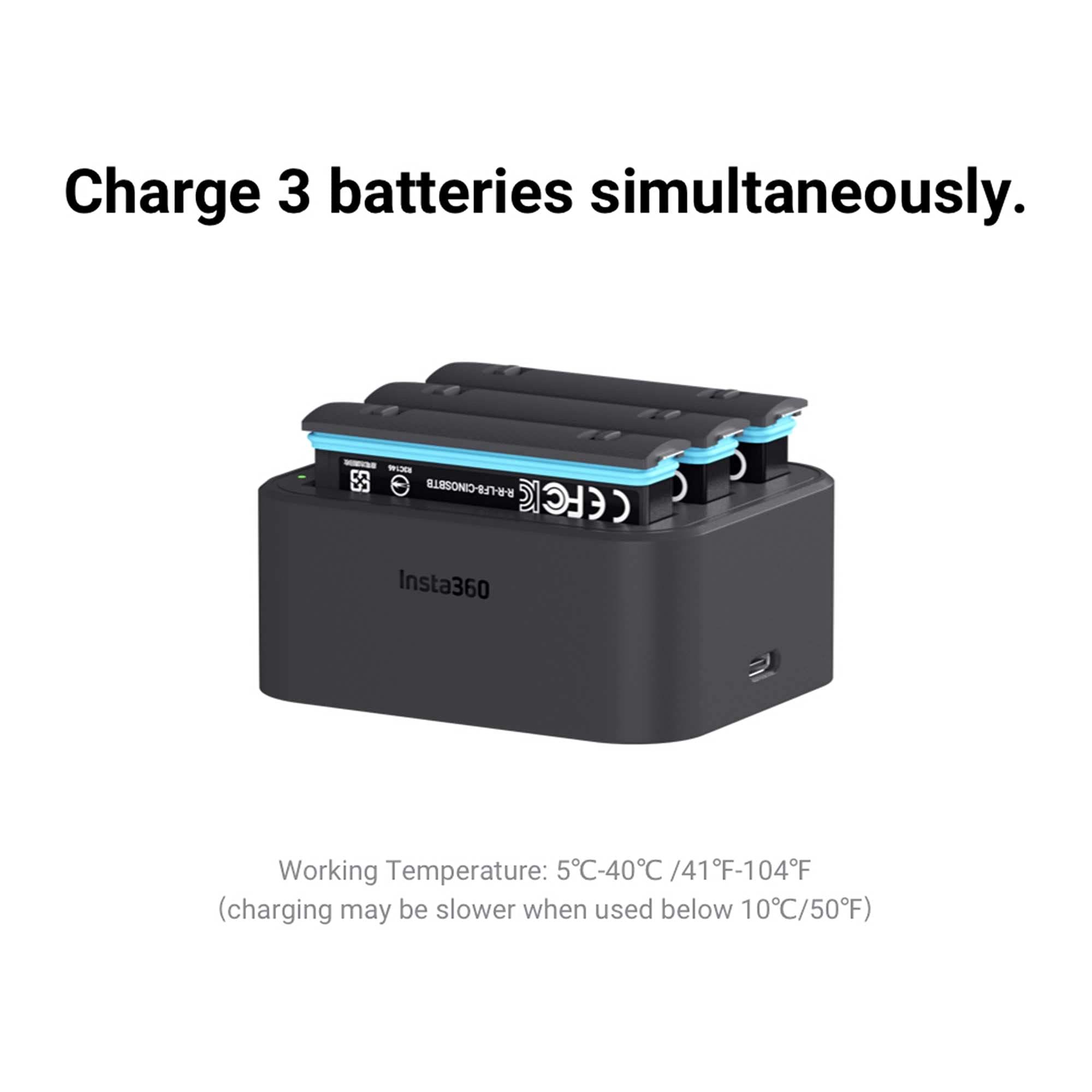 Insta360 One X2 Battery & Fast Charge Hub Bundle   Includes Fast Charge Hub + 2 Batteries (1630Mah) For Insta360 One X2 360 Came