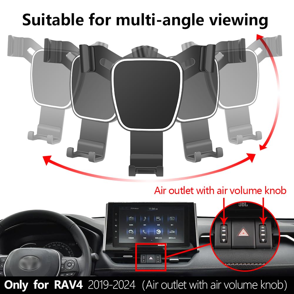 Musttrue Car Phone Holder For Toyota Rav4 2019-2025,Hybrid Xse Limited,Prime Xse 2021-2025 Auto Accessories Navigation Bracket I