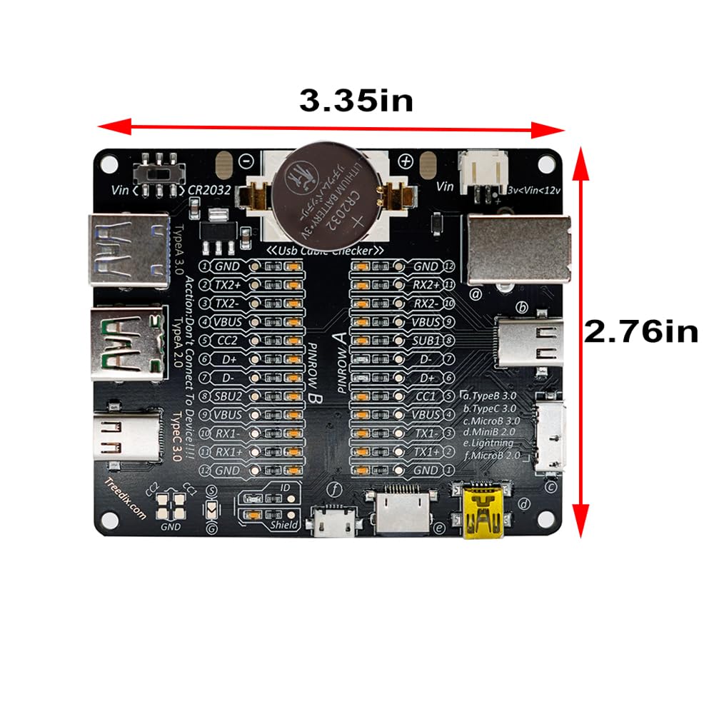 Treedix Usb Cable Tester Board Usb Cable Checker Data Wire With Acrylic Case Charging Test Data Line Type C Micro Type A Type B