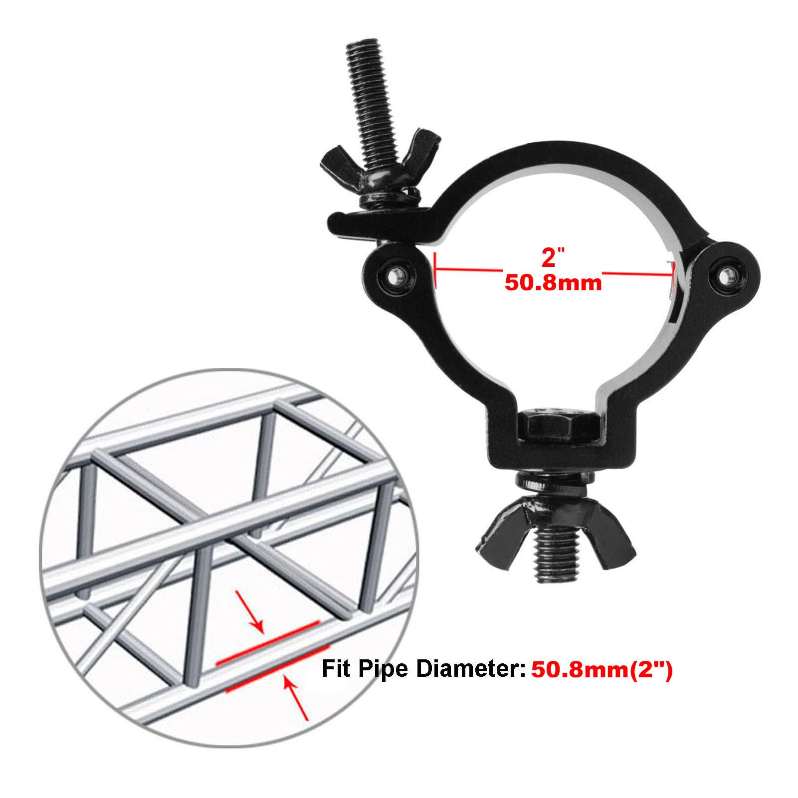 Gbgs 10 Pcs Black 2 Truss Lighting Clamps,F34 Truss O-Clamp For Dj Stage Light,Max Load 220Lb