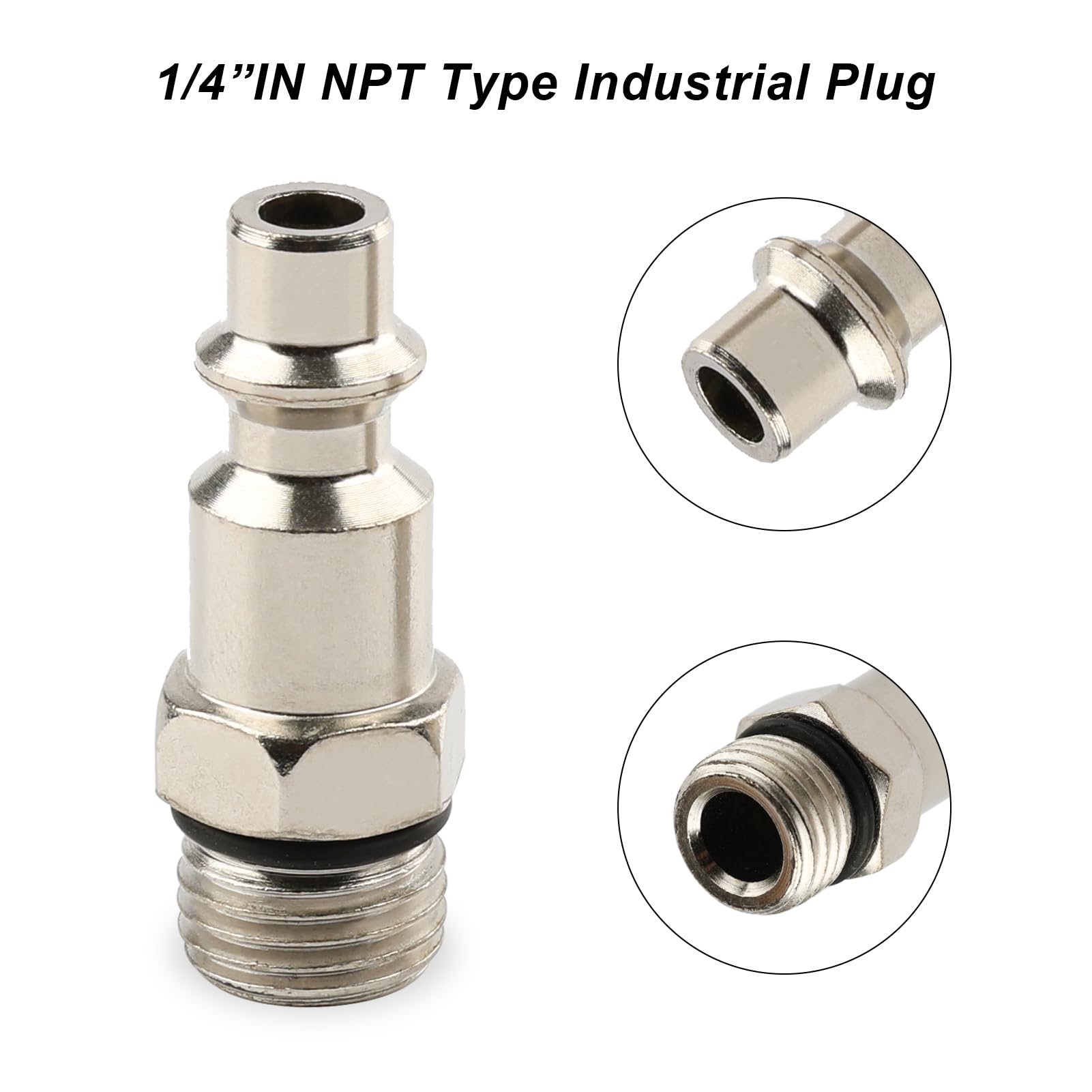 FORNAX 2-Way Air Manifold Splitter with 2 Couplers, 1/4 NPT Male Plug, Black Air Compressor Hose Quick Connect Socket
