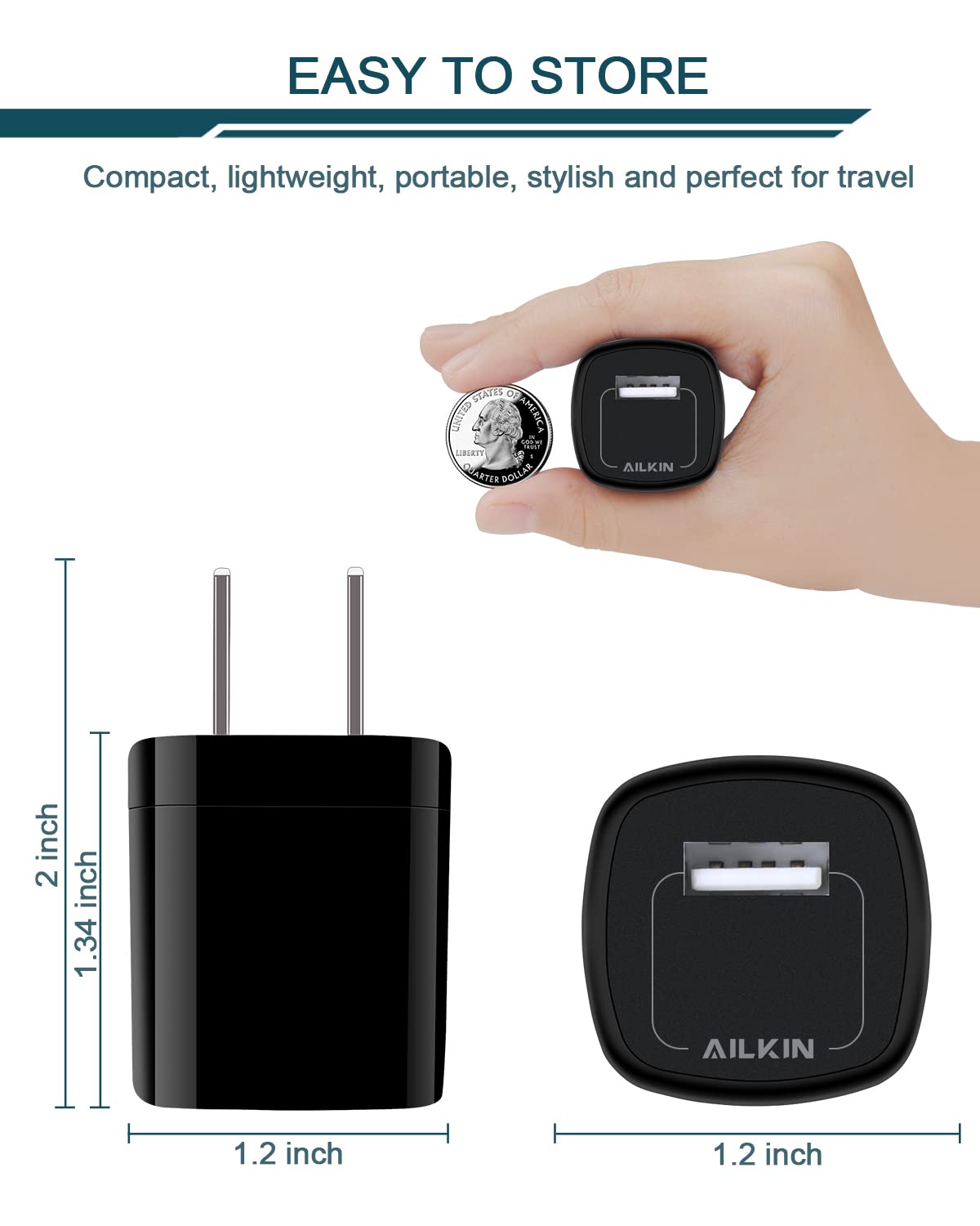 [5Pack/1Port] Usb Ac Charger Adapter, Wall Plug Fast Charging Outlet Power Box Cube For Iphone 14 13 15 16 17 Pro Max/Mini Se X