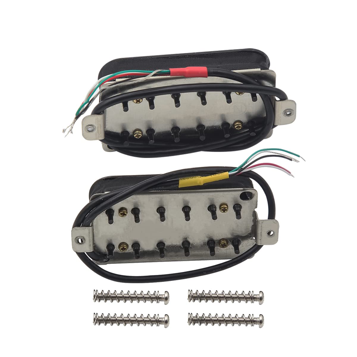 Fleor Alnico 5 Electric Guitar Neck & Bridge Pickup Set Double Coil Humbucker Pickups Black