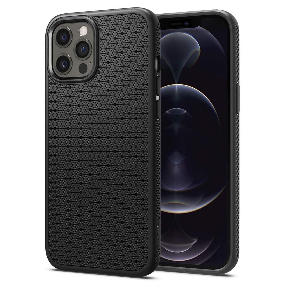 Spigen for iPhone 12 Pro Case, Liquid Air Case for iPhone 12 & 12 Pro - Matte Black