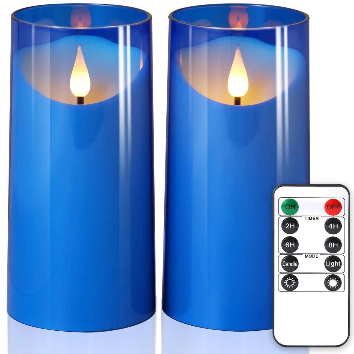 Nurada 3''X6''Flickering Flameless Candles: 3D Wick Acrylic Battery Operated Led Pillar Candles - Battery Candles With Remote An