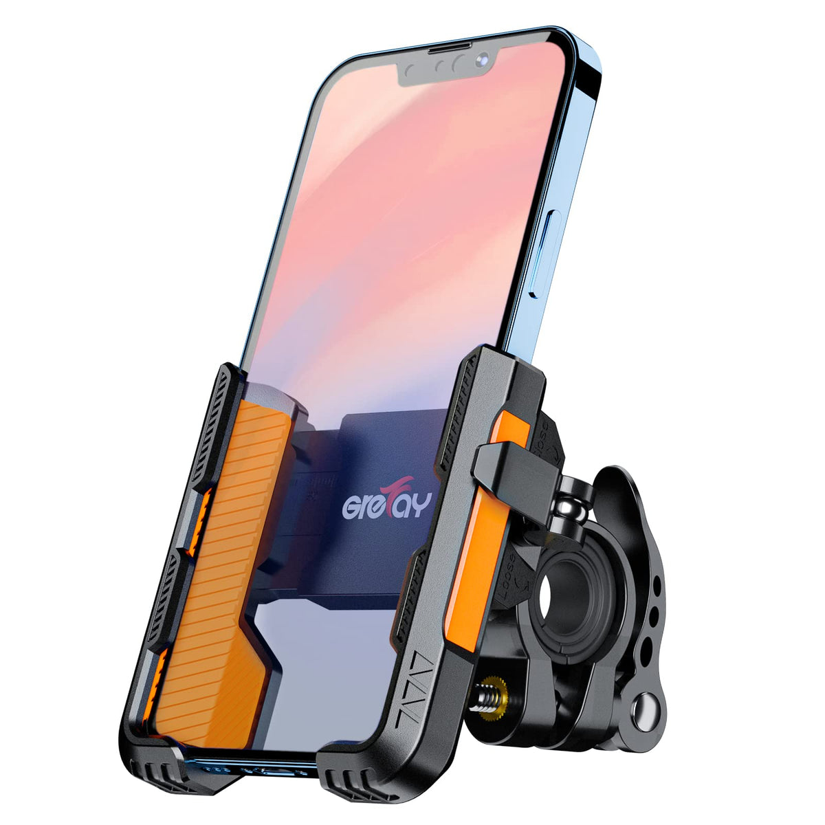 Grefay Bike Phone Mount?1S Quick Release? Motorcycle Phone Mount Two Connectors For 20 40Mm Handlebar 360    Rotatable Bicycle M