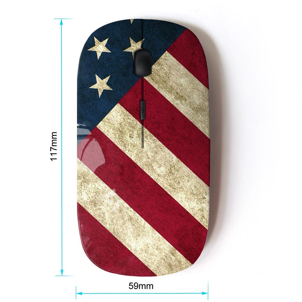 Koolmouse [ Optical 2.4G Wireless Mouse [ Star Stripe Flag American Rustic Patriotic ]