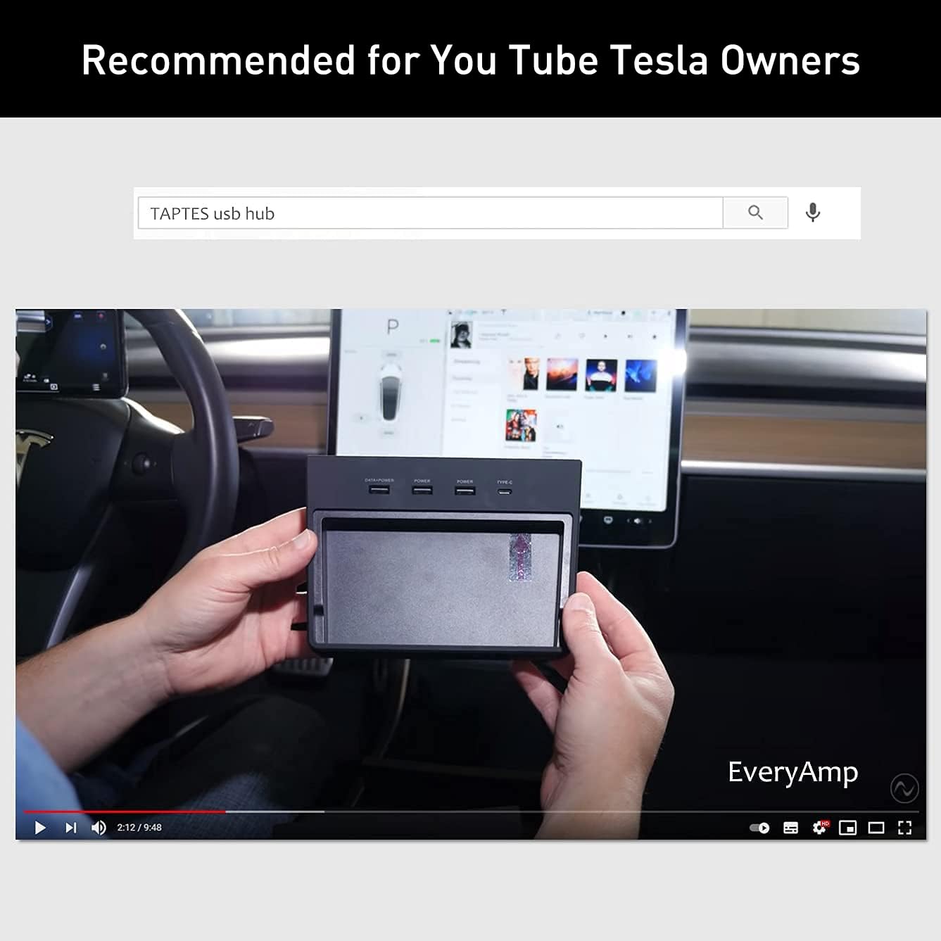 Taptes Usb Hub 5 In 1 Ports For Tesla Model 3 Before June 2020(Not Fit For Model Y),Dashcam & Sentry Mode Viewer Usb Hub Dongle