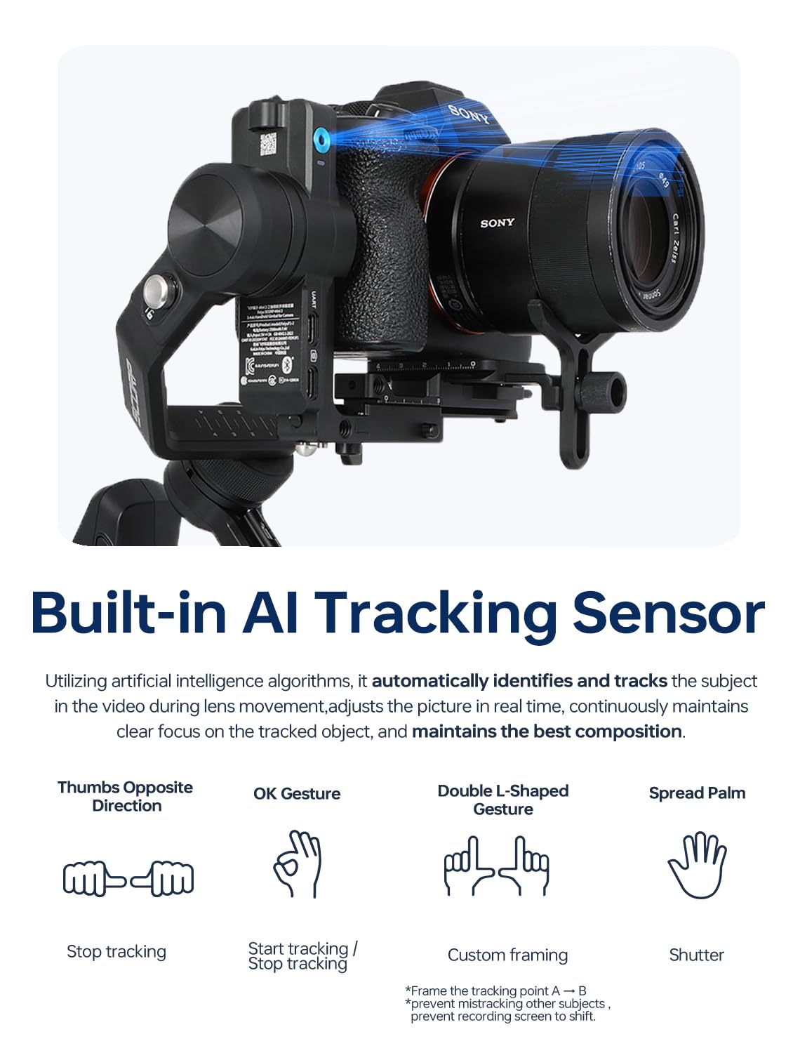 Feiyutech Scorp Mini-2 Combo:Portable Bag+11Carbon Fiber Pole+Fill Light,All In One 3-Axis Camera Stabilizer,Built-In Ai Track