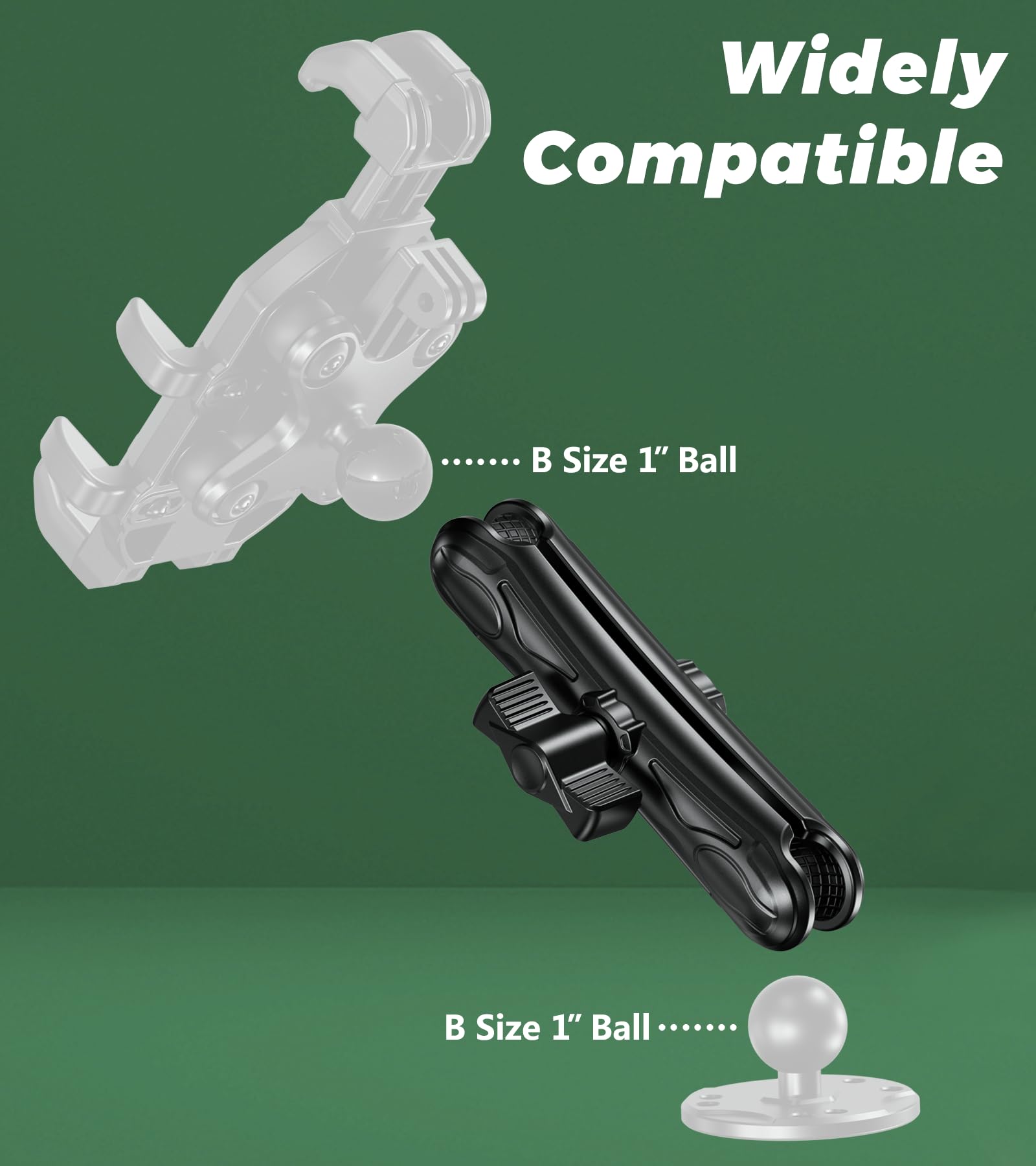 Vazeswin Double Socket Arm 5.9'' Aluminum Alloy Long Arm Compatible With Ram Mount B Size 1'' Ball Components