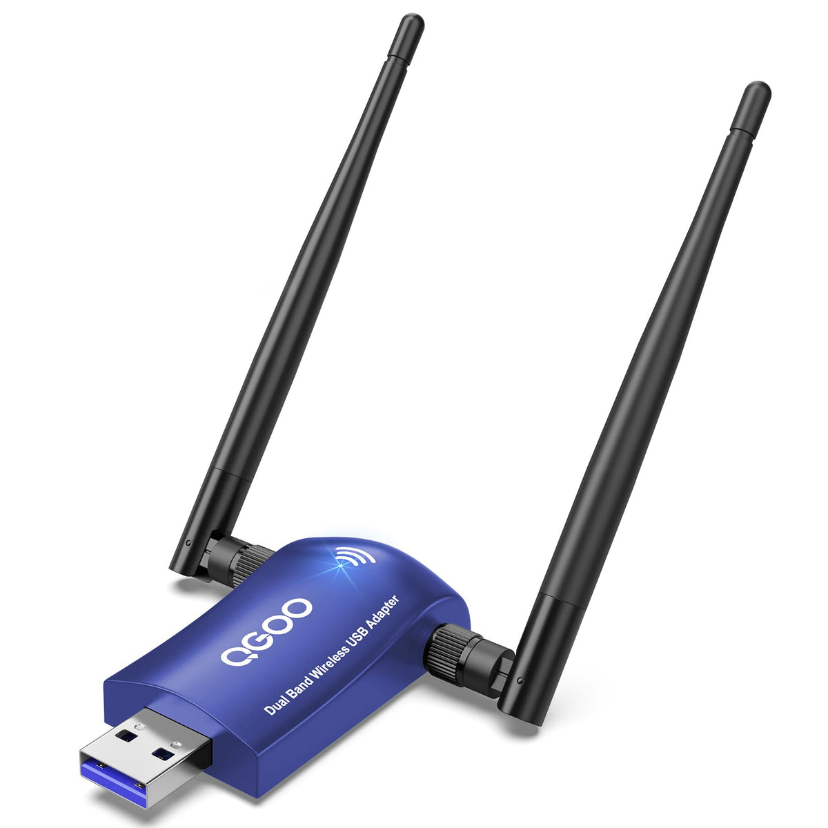 Wireless Wifi Adapter For Desktop Pc - Qgoo Usb 3.0 Ac1300Mbps Network Dongle With 5Dbi High Gain Dual Antennas For Laptop Pc, D