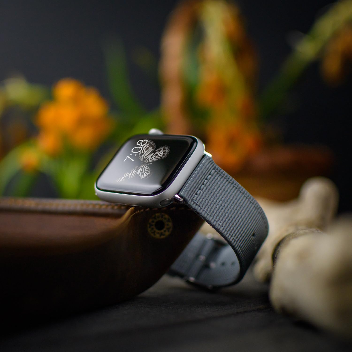 Archer Watch Straps - Premium Nylon Straps For Apple Watch (Gray, Stainless, 44/45/46/49Mm)