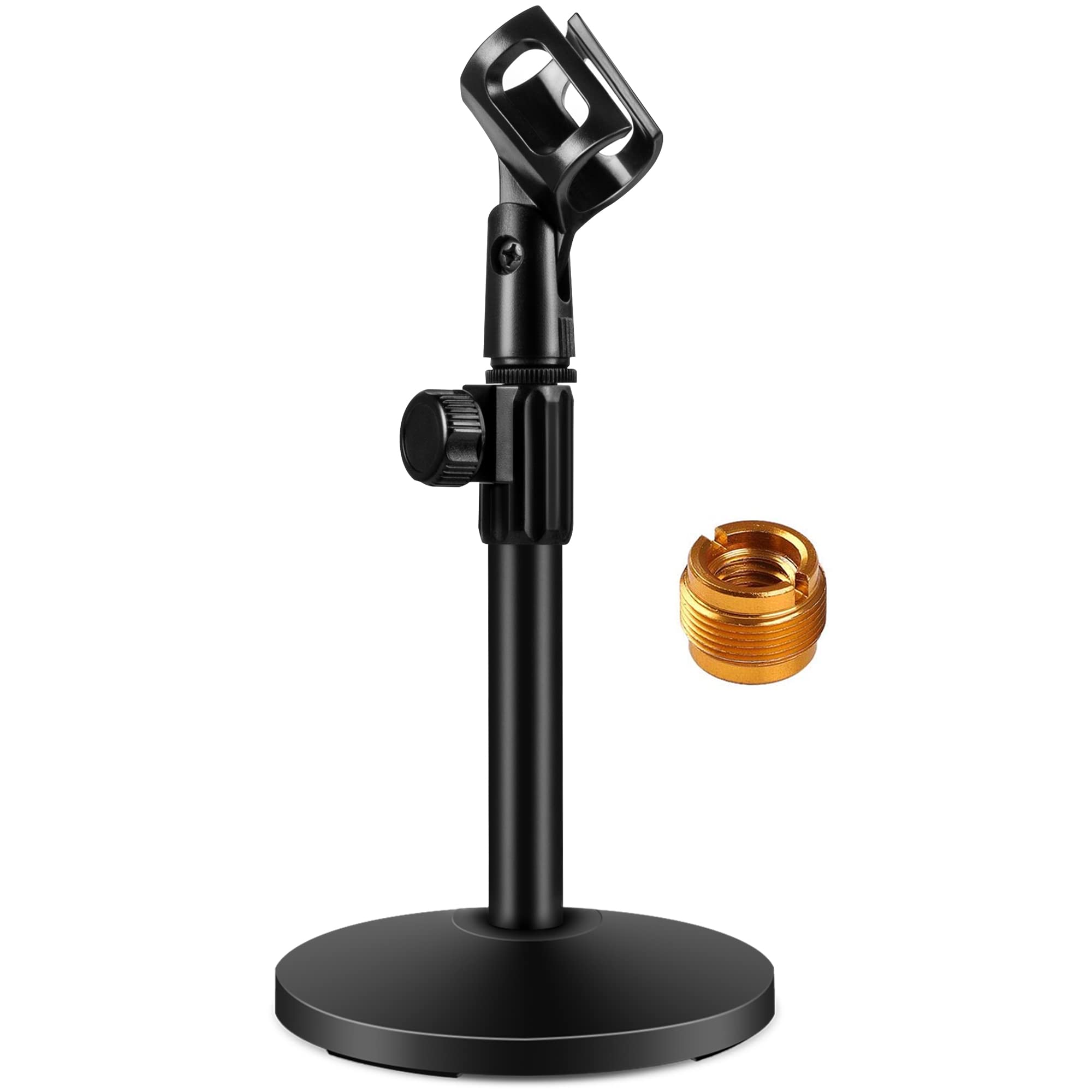 Innogear Desktop Microphone Stand, Upgraded Adjustable Table Mic Stand With Mic Clip And 5/8'' Male To 3/8'' Female Screw For Bl