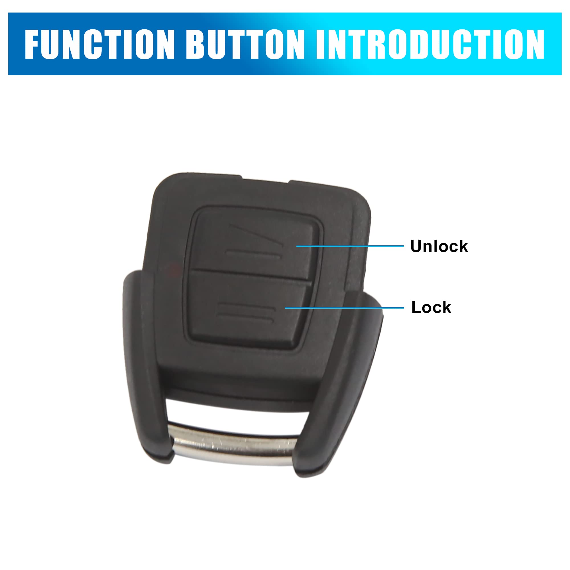 Uxcell Car Replacement Key Fob Shell Case For Vauxhall For Astra G Zafira Vectra C 2 Key Button Black