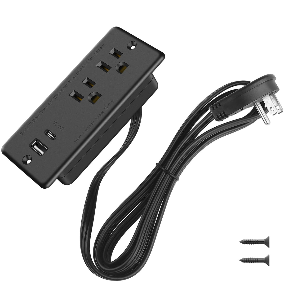 Hhsoet 20W Recessed Power Strip Flat Plug, Desk Outlet With Usb, Conference Recessed Power Outlet Socket With Fast Charging Usb 