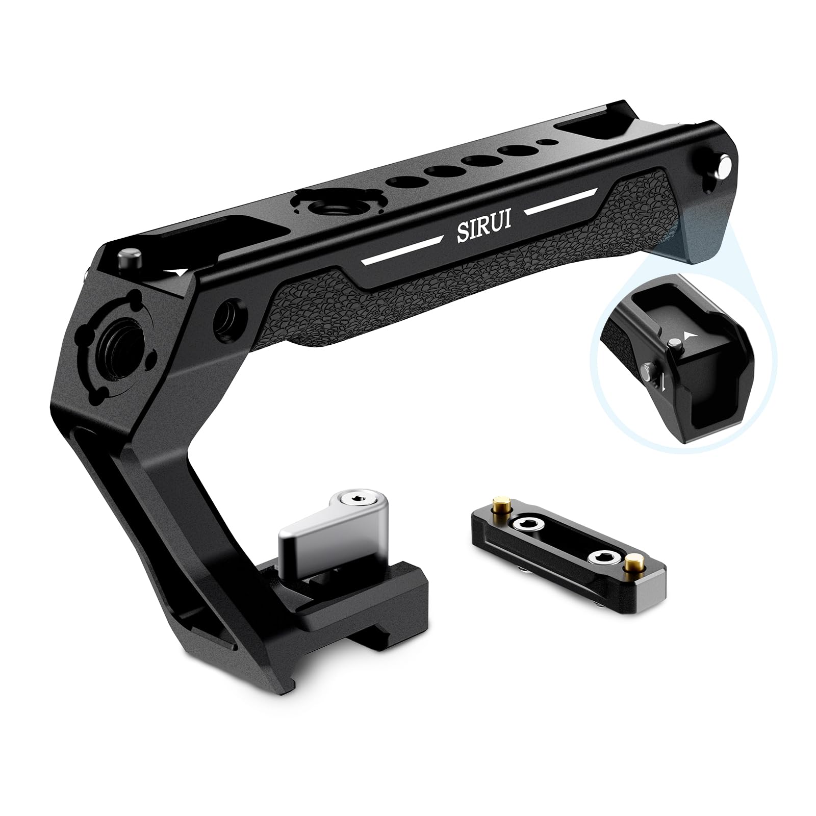 Sirui Nato Top Handle With Quick Release Nato Rail, Lightweight Handle Grip With Cold Shoes With Safety Pins, Universal Top Handle For Camera Cage, Sc Th
