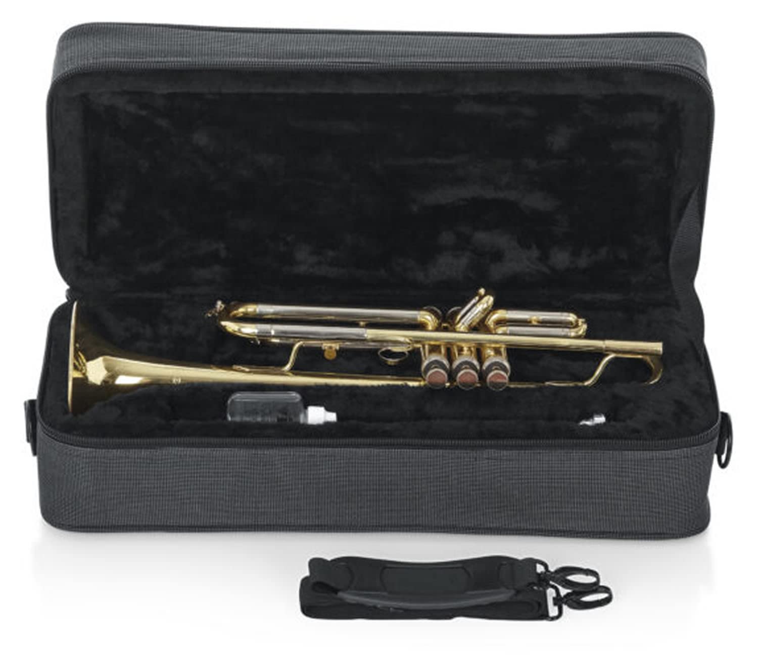 Gator Cases Lightweight Polyfoam Trumpet Case With Removable Strap And Rubber Interlocking Carry Handle; (Gl Trumpet A)
