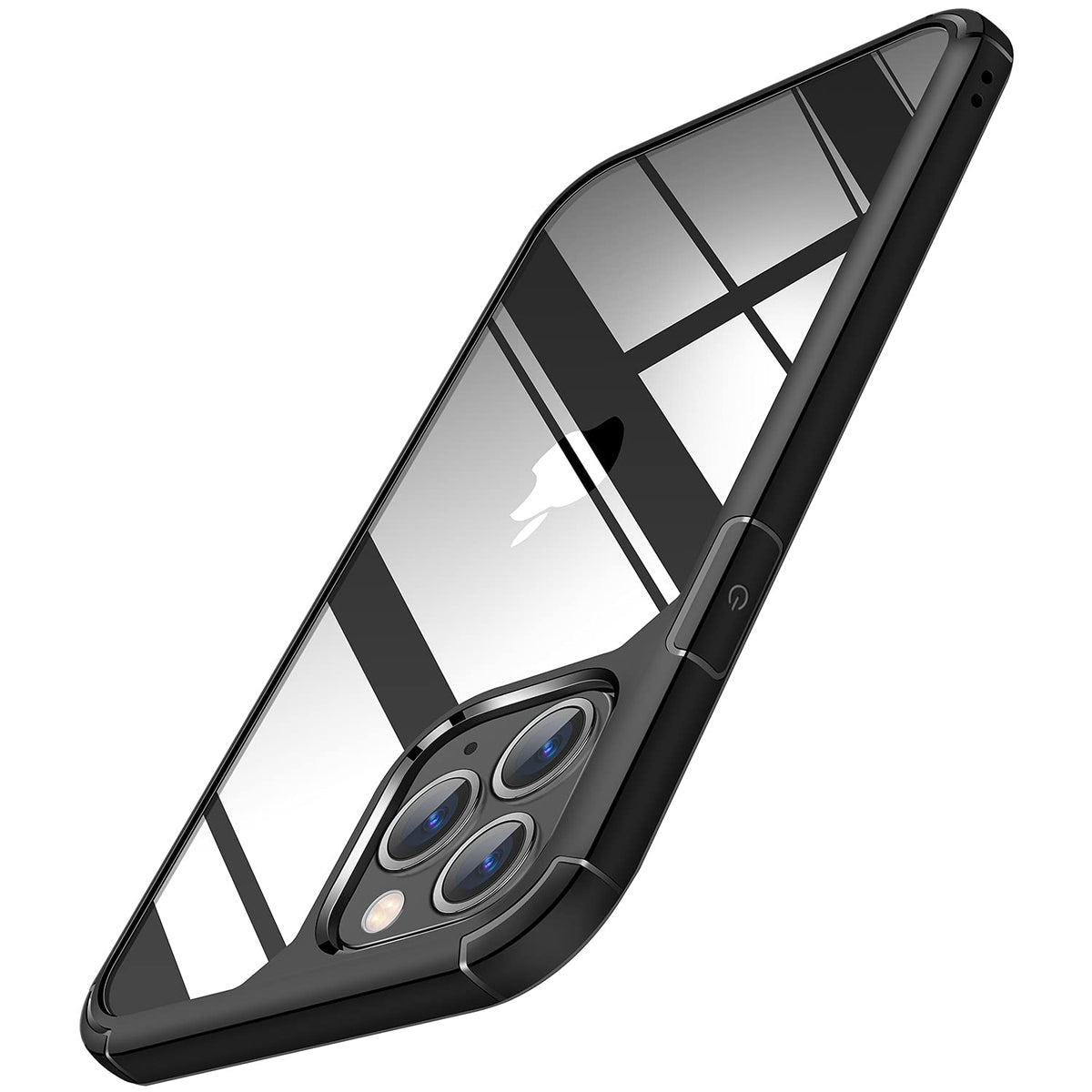 Tendlin Compatible With Iphone 11 Pro Case Crystal Clear Hard Back Soft Bumper Protective Case (Black)